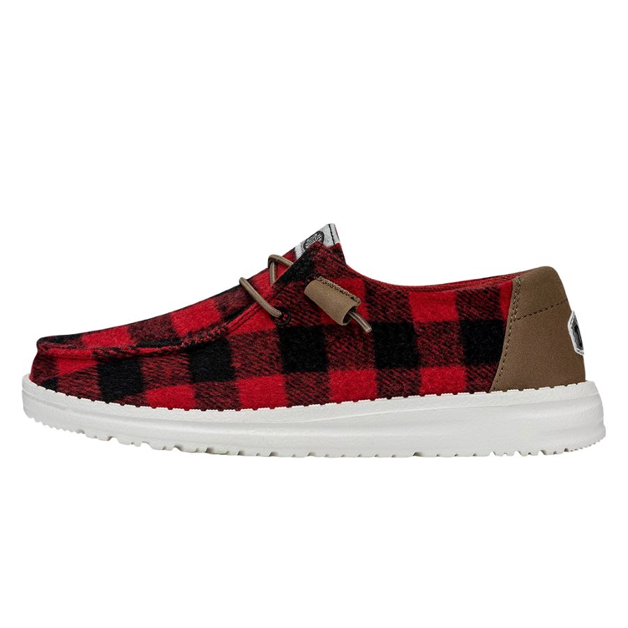 HEYDUDE shoes Wendy Buffalo Plaid - Red and Black Plaid