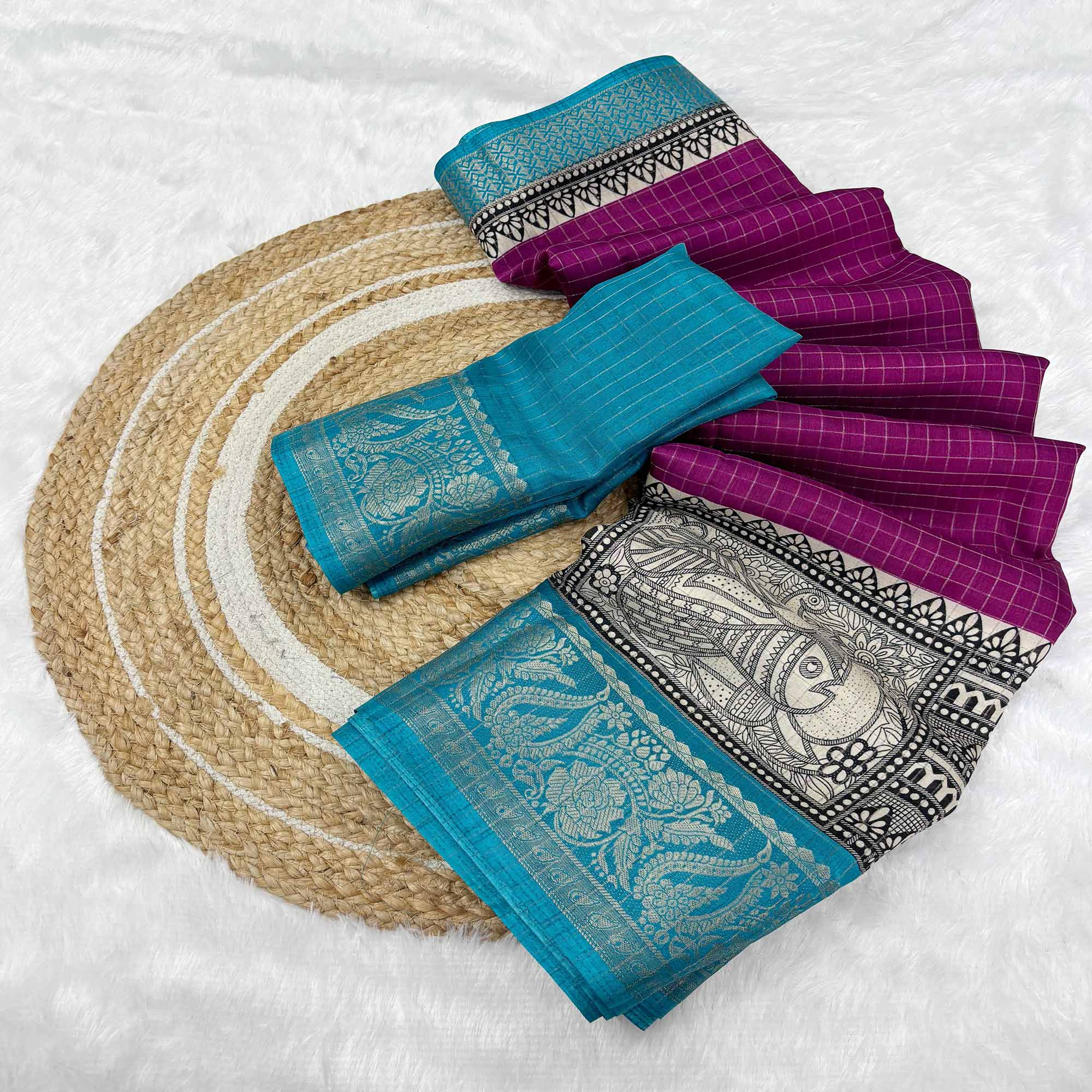 Peachmode Dark Magenta Zari Woven Dola Silk Saree