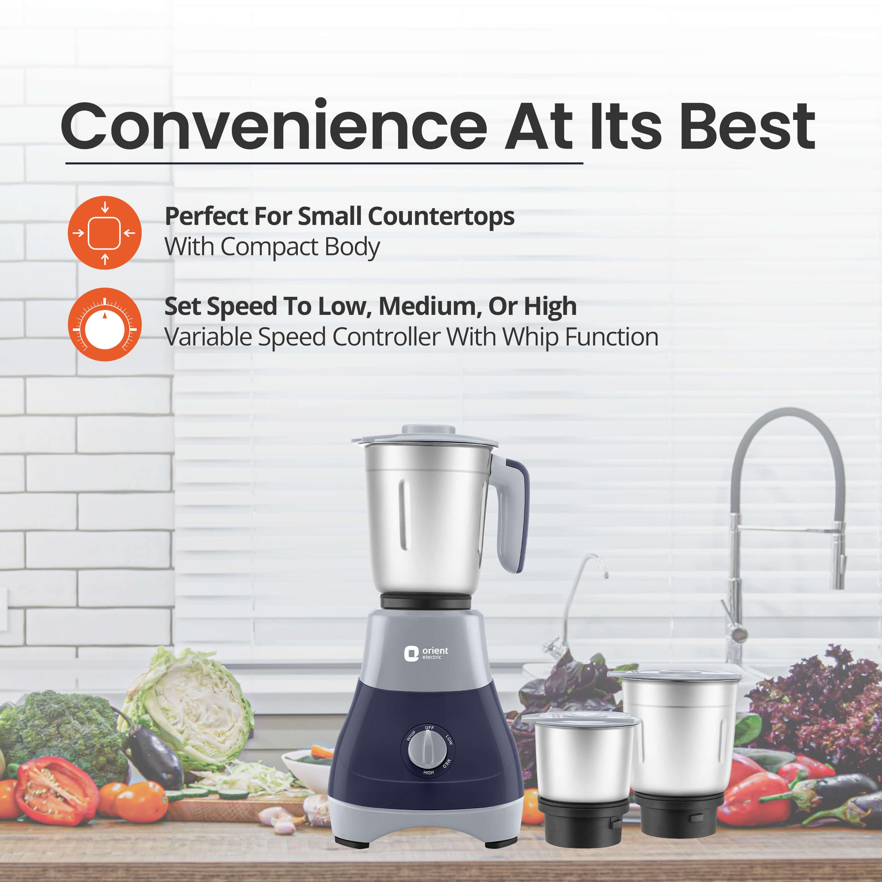 orientelectric Smart Blend 3 Jar Mixer Grinder - view 6