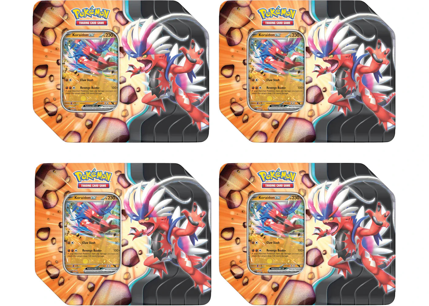 Scarlet violet journey – 2025 Pokémon Scarlet & Violet Journey Together Koraidon EX Slahing Legends Tin 4x Lot
