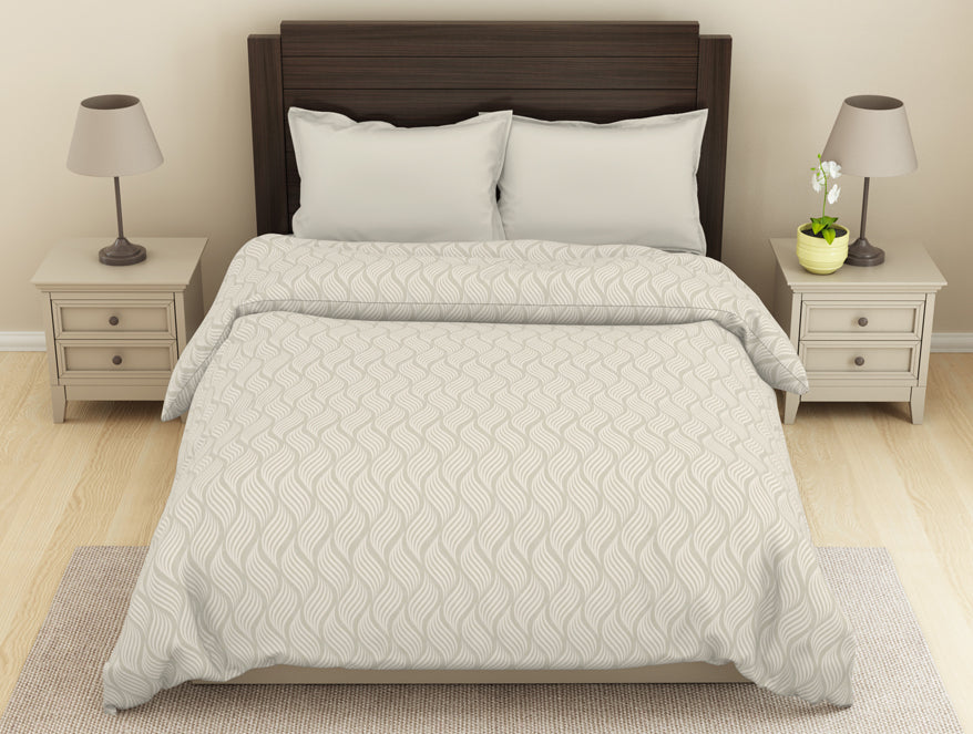 Spaces India Abstract Olive Green - Grey Microfiber Shell Double Dohar - Welspun Dohar By Welspun-1065397