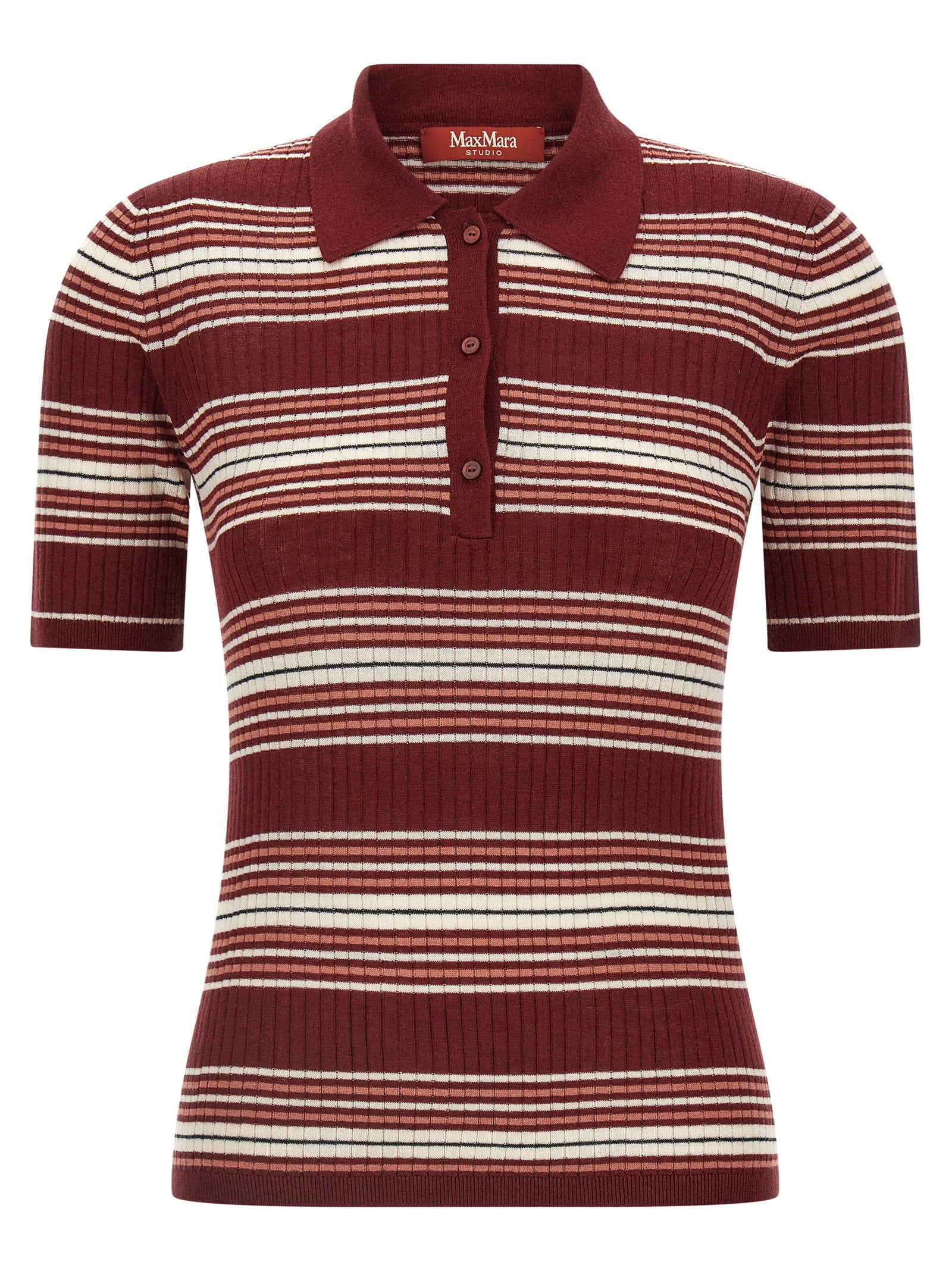 Max Mara Studio Msttallero Polo Shirt – 55% silk, 45% wool