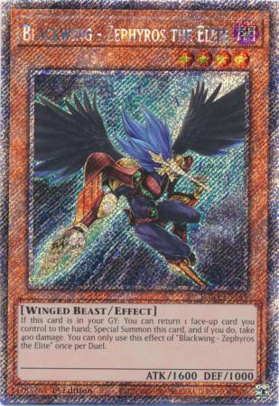 Yu-Gi-Oh! Blackwing - Zephyros the Elite - RA04-EN145 - Platinum Secret Rare - 1st Edition