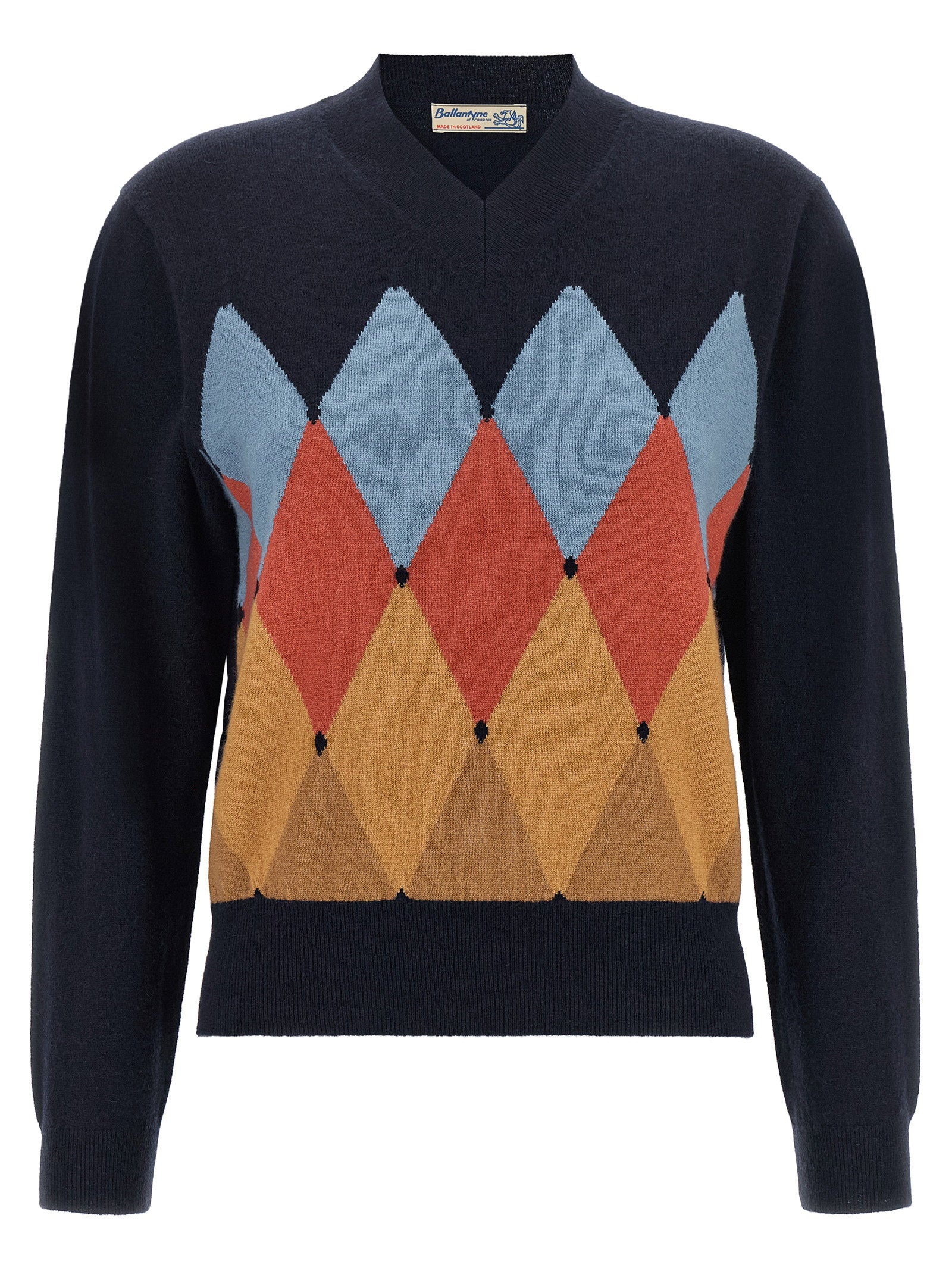 Ballantyne Argyle V-knit – 100% cashmere