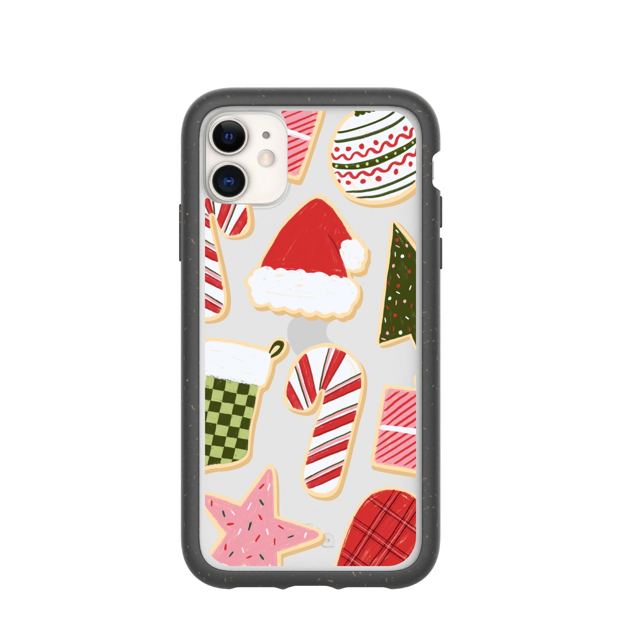 BlackTree Clear Festive Cookies iPhone 11 Case With Black Ridge