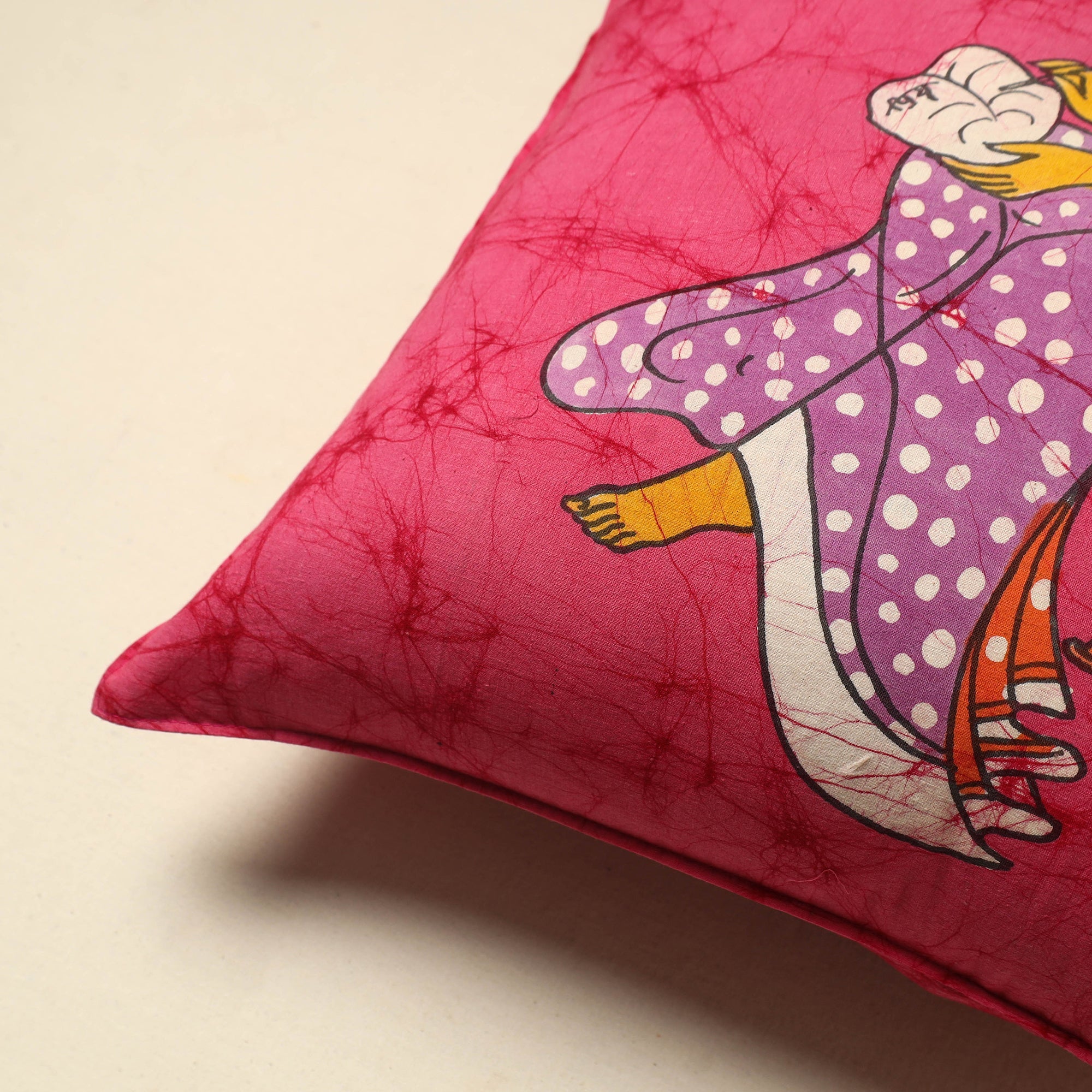 KACHCHH JI CHHAAP Pink - Pure Cotton Hand Batik Cushion Cover (18 x 18 in) 65 - view 2