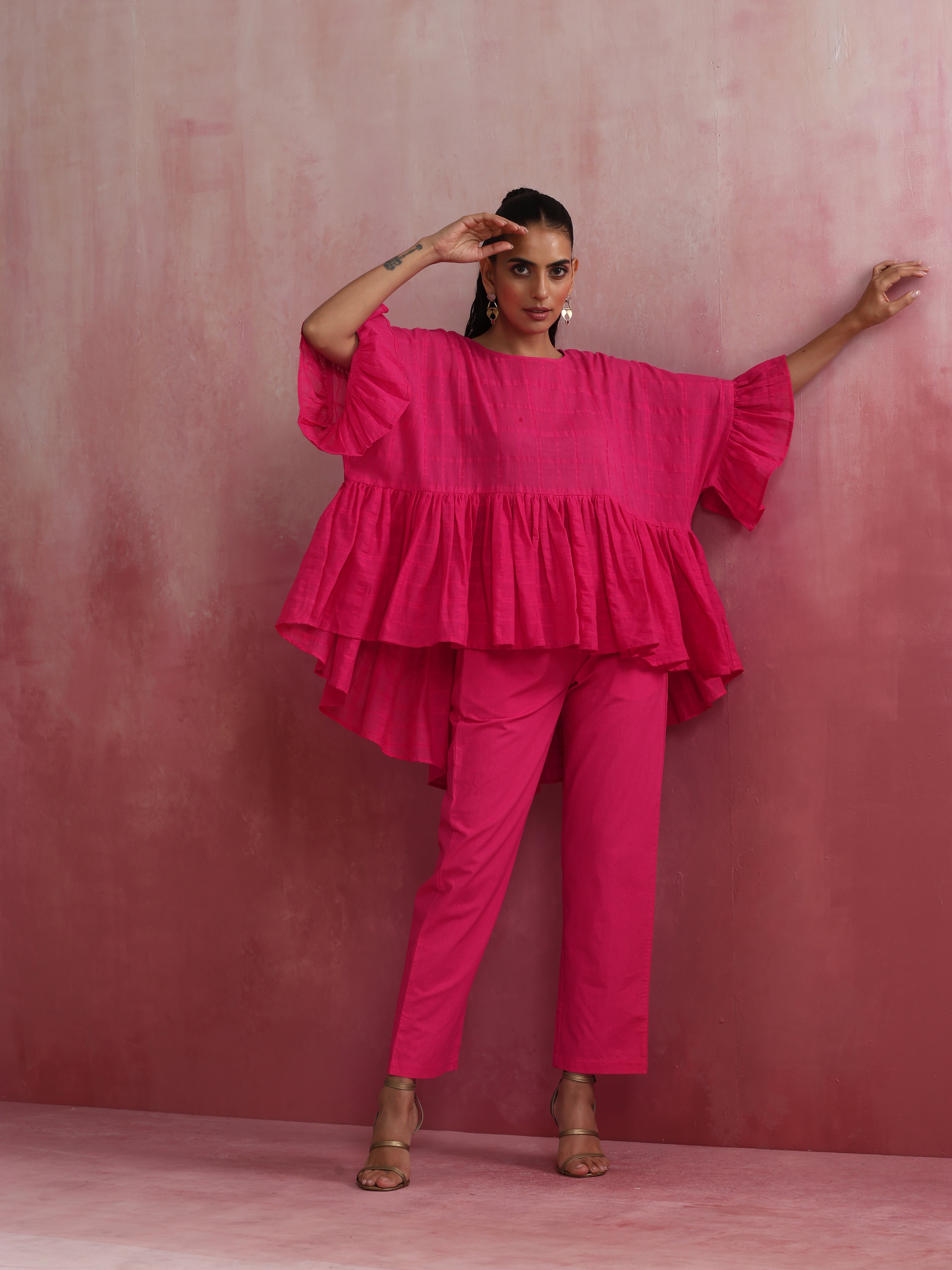 trueBrowns Pink Cotton Dobby Co-ord set - view 9