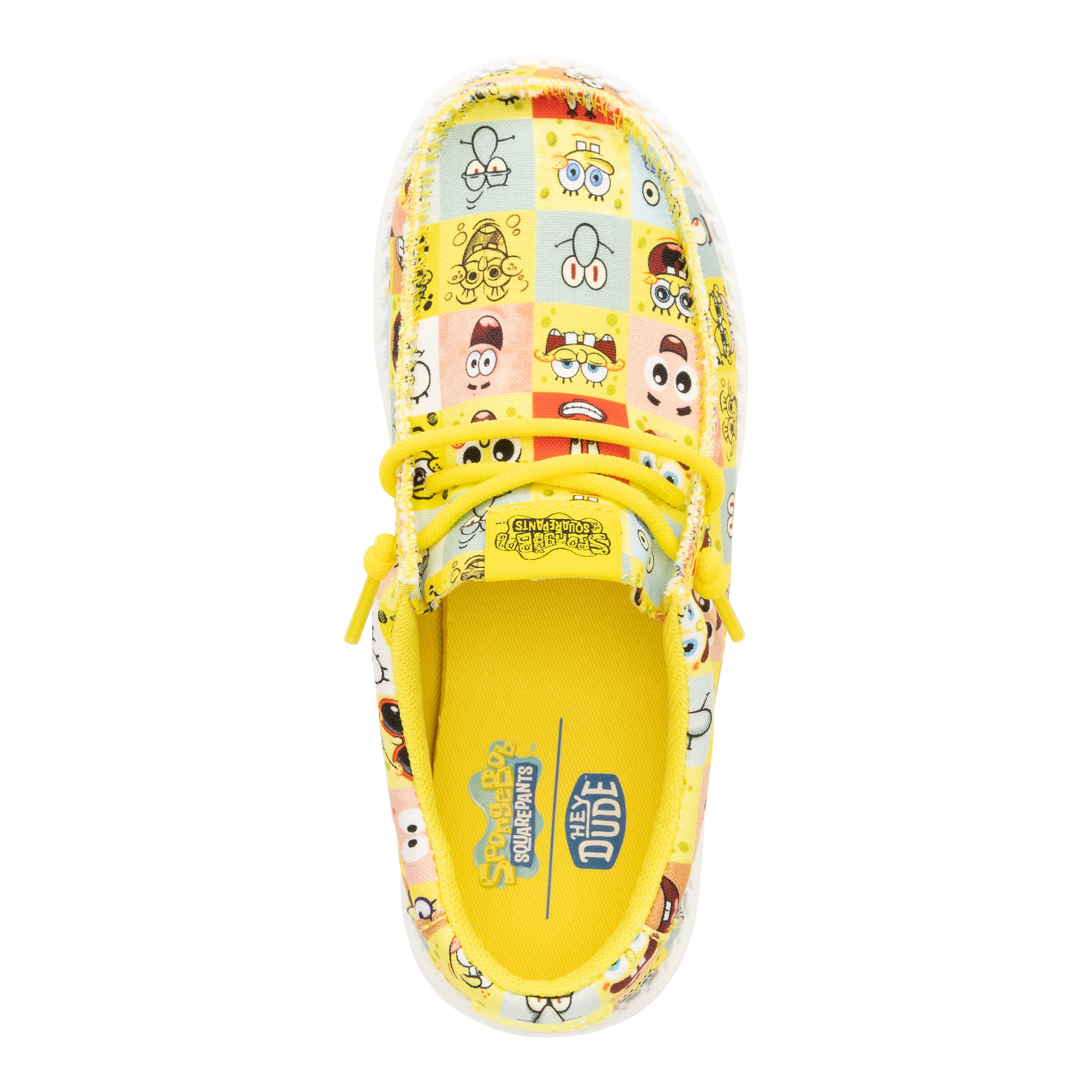 HEYDUDE shoes Wally Youth SpongeBob Faces - Cyber Yellow/Multi - view 7