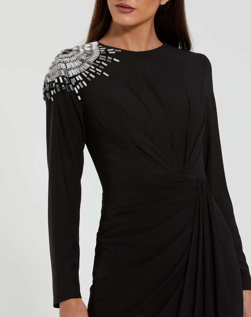 Mac Duggal 44136 Fitted Long Sleeve Formal Evening Dress - view 3