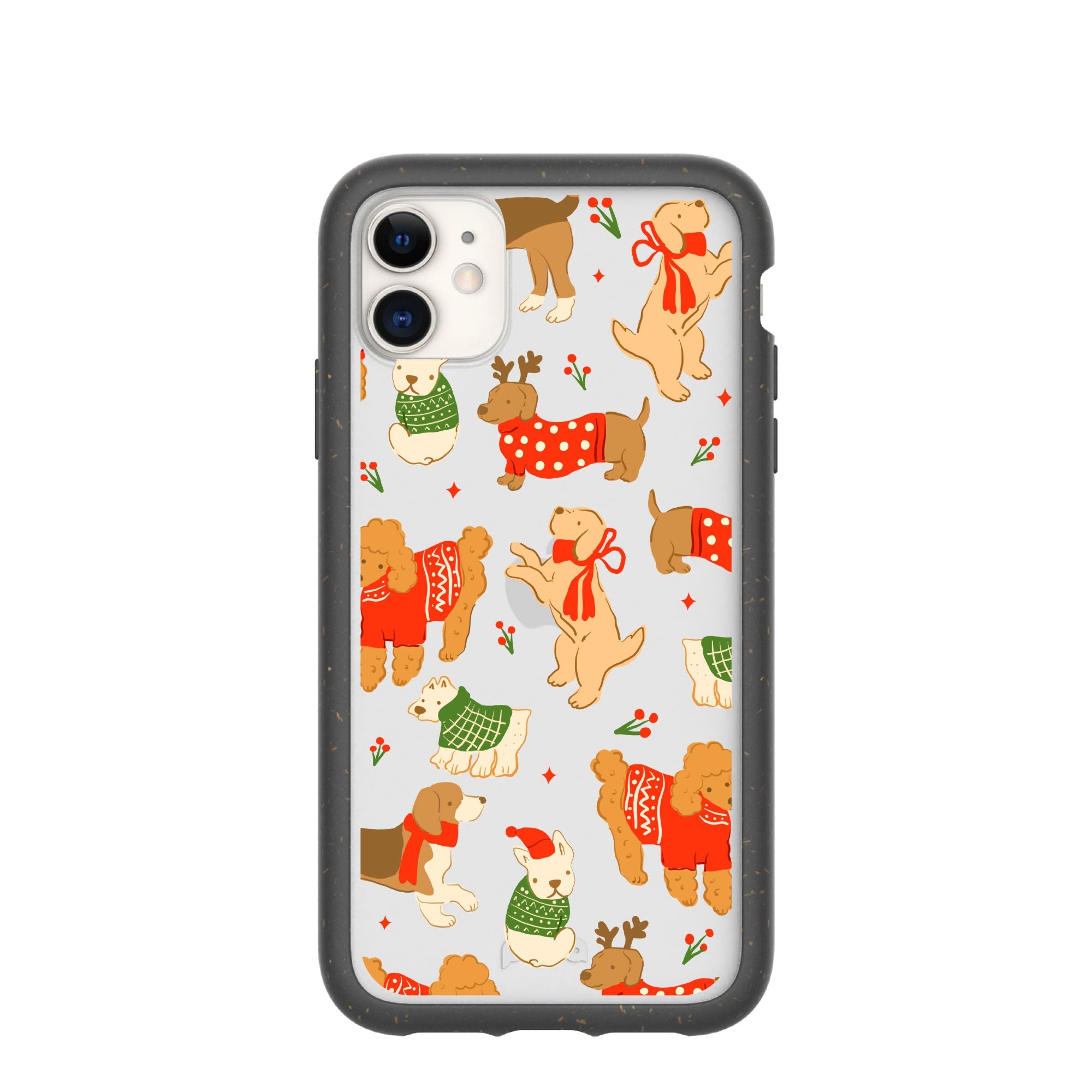 BlackTree Clear Jolly Doggos iPhone 11 Case With Black Ridge