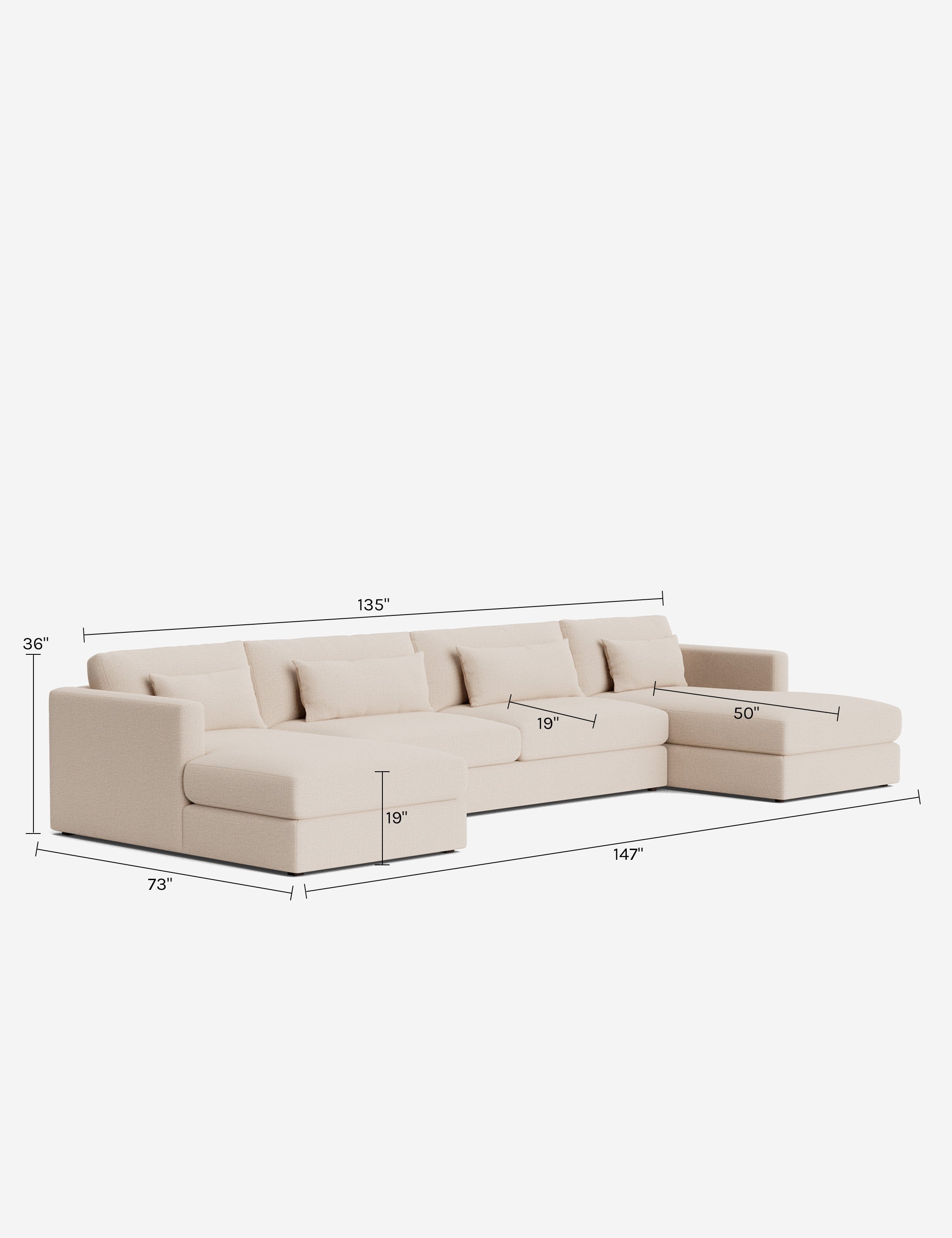 Lulu and Georgia Durham U-Shaped Sectional Sofa - view 133