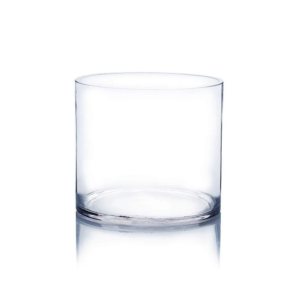 FiftyFlowers Clear Glass Cylinder Flower Vase