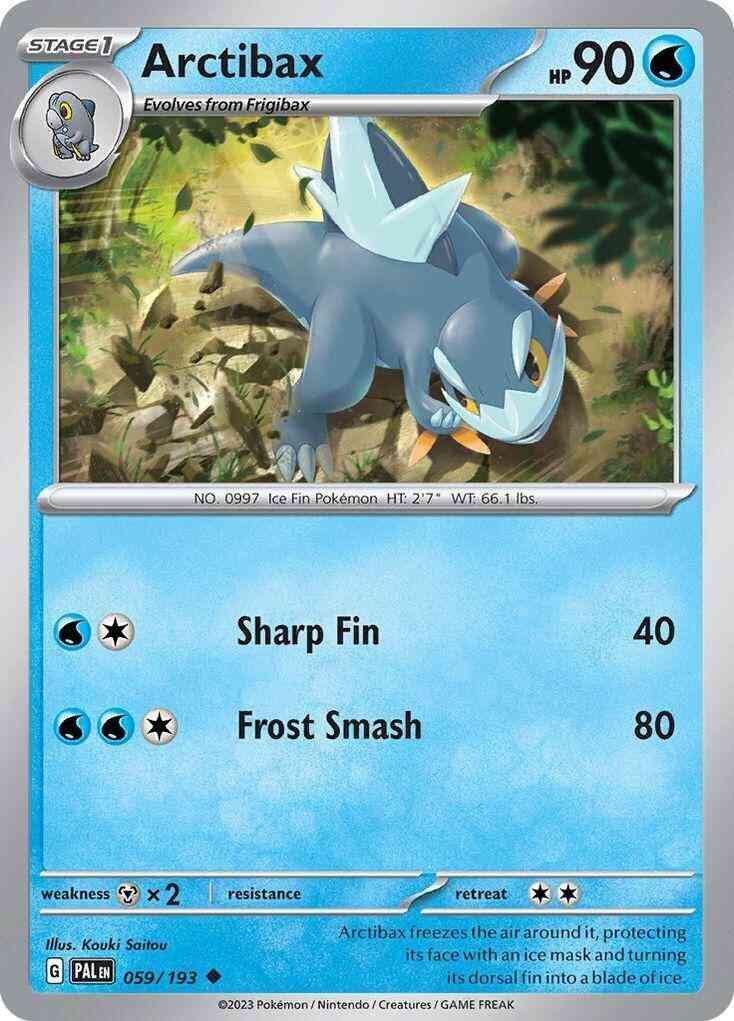 Uncommon sv02-059 non-holo – Pokémon Arctibax - 059/193 - Uncommon [sv02-059] [Non-Holo]