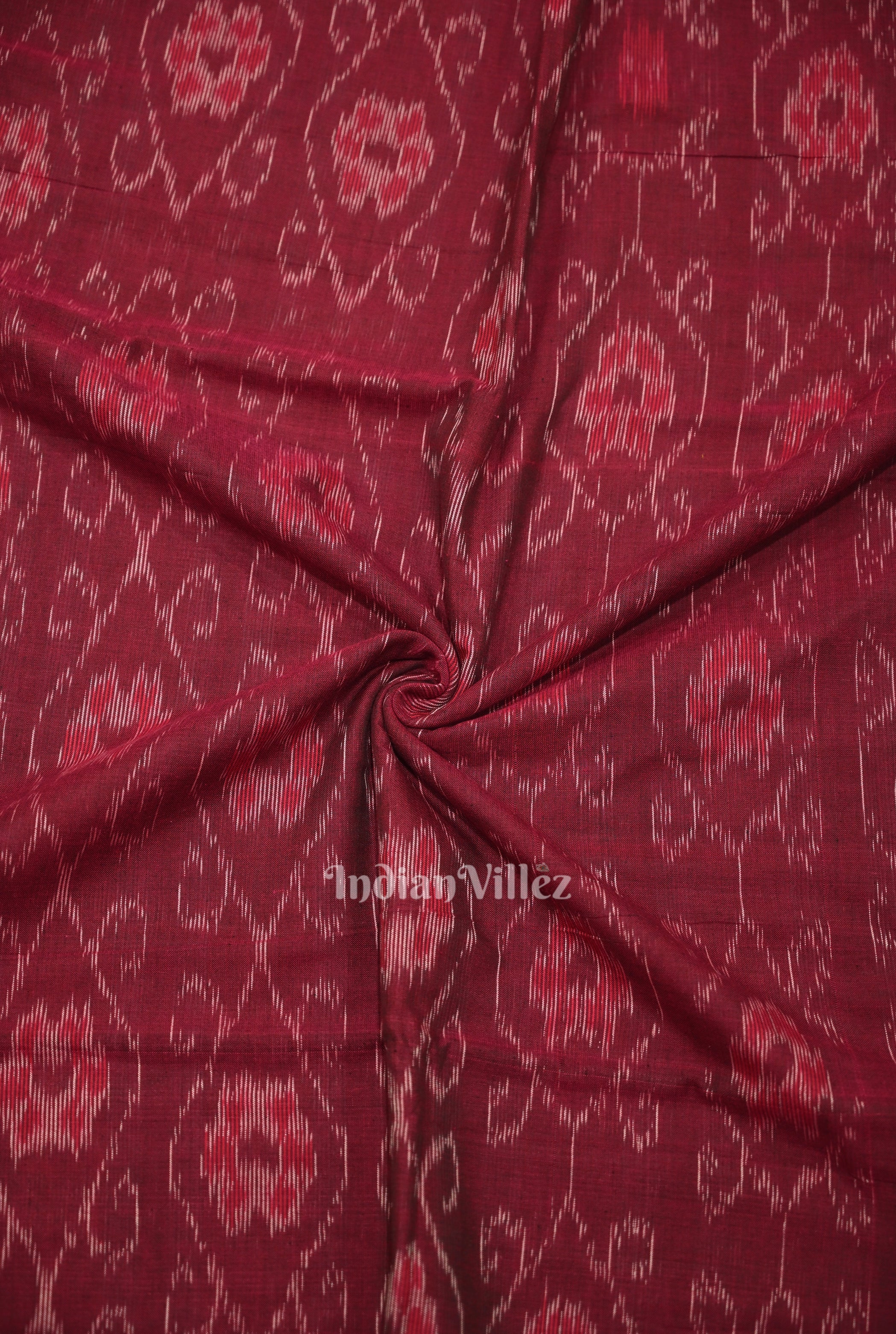 IndianVillèz Purple Floral Theme Sambalpuri Ikat Cotton Fabric