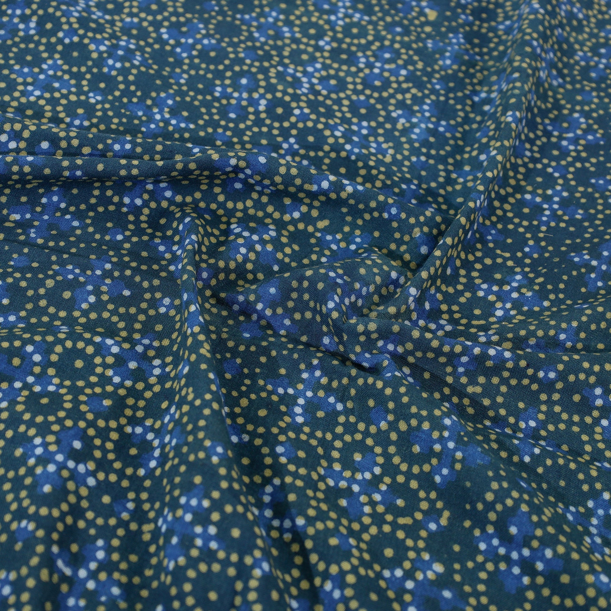 AHA VASTRA HANDLOOM Blue - Akola Block Printing Jhiri Handloom Cotton Single Bed Cover (97 x 59 in) - view 5