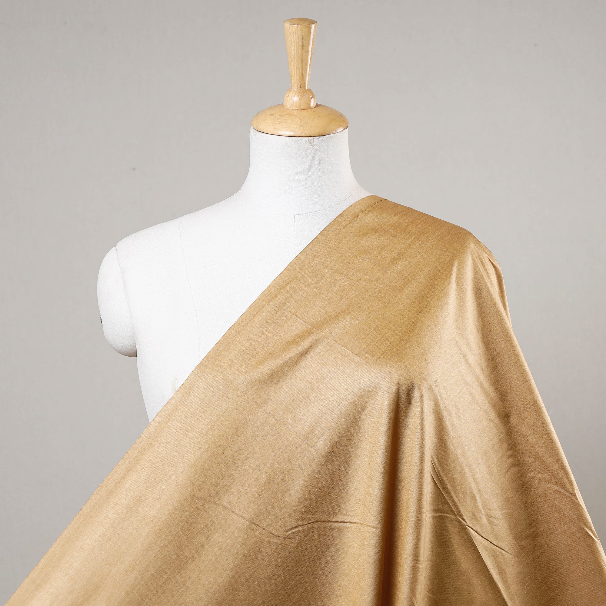 ITOKRI CRAFTS INITIATIVE Brown - Handloom Tussar Silk Cotton Fabric from Vidarbha