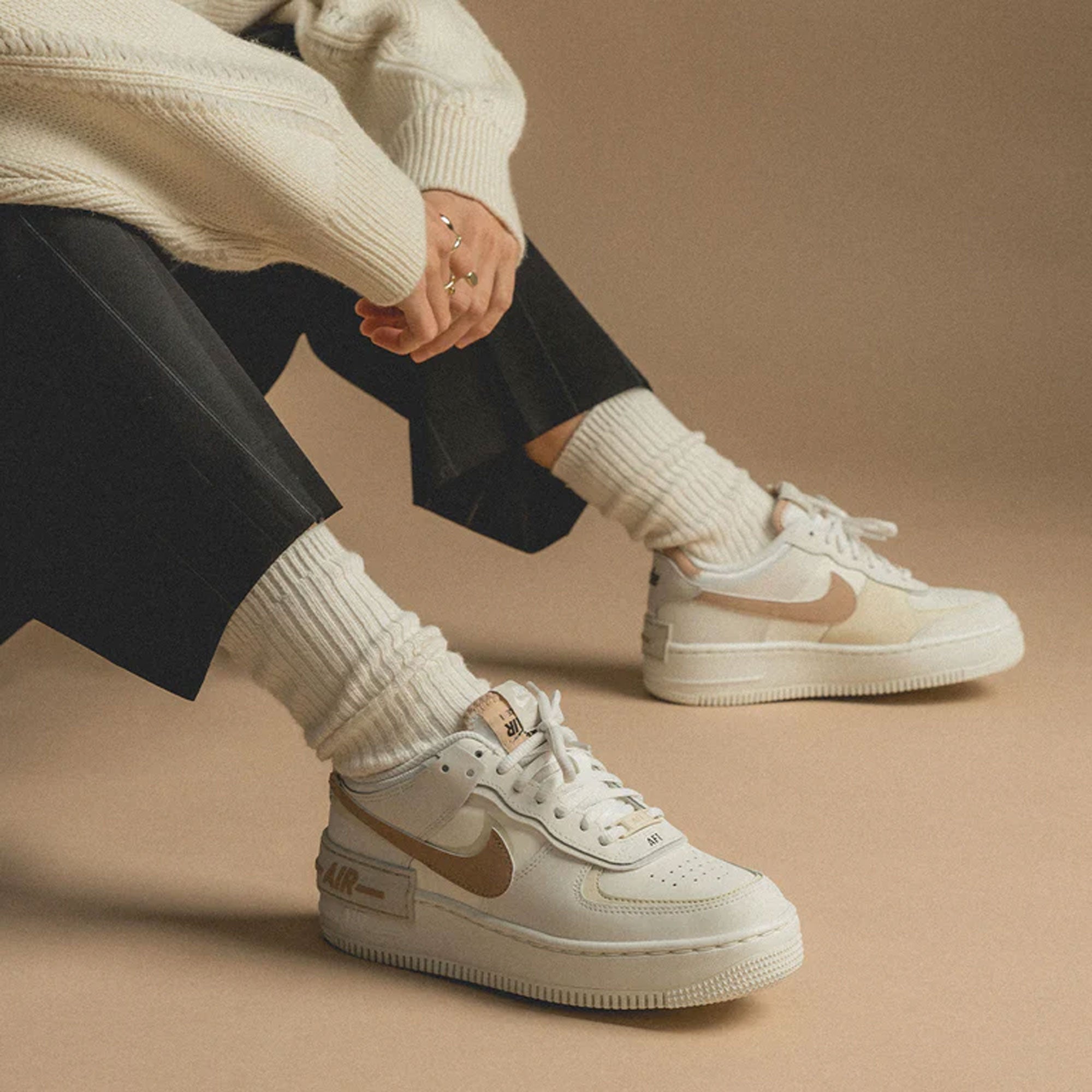 Nike | AIR FORCE 1 SHADOW { SAIL/HEMP-FOSSIL-LIGHT BONE - view 6