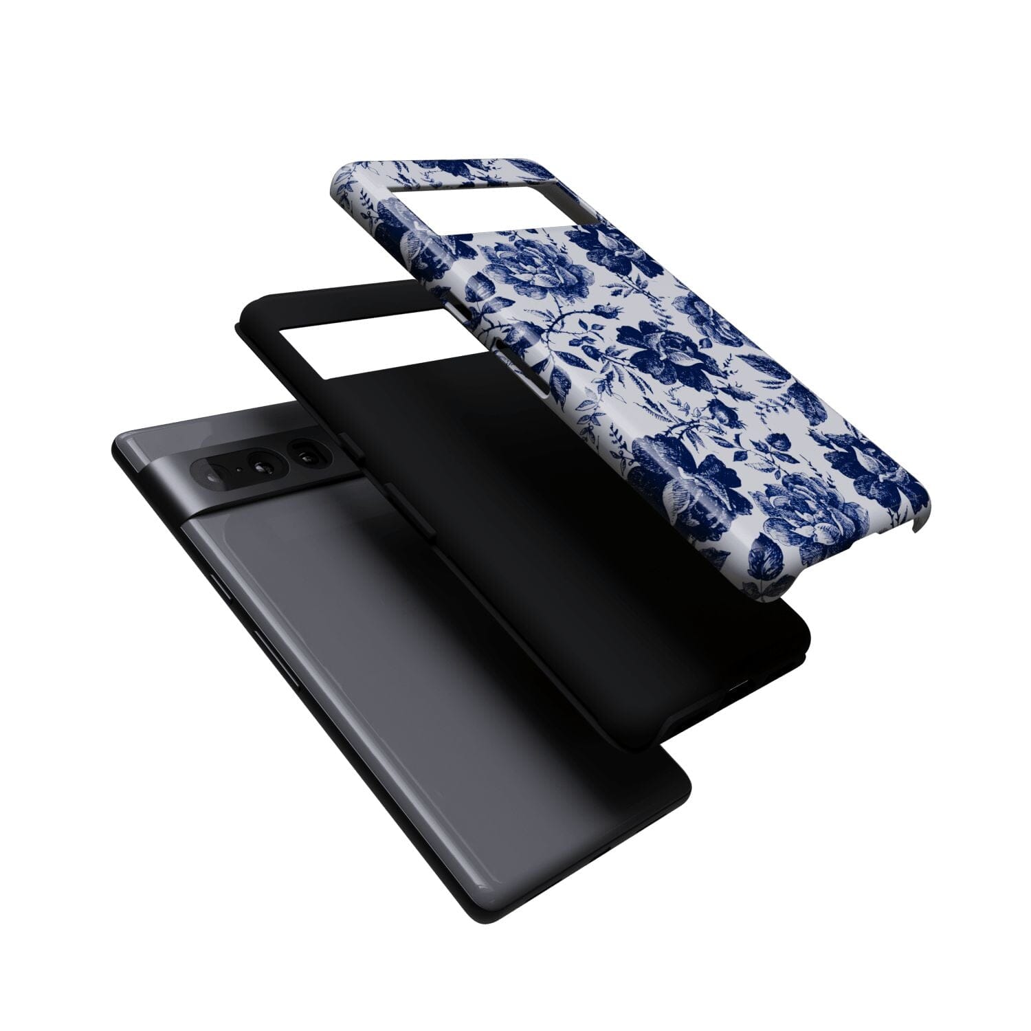 Casetry Rose to Fame | Blue & White Rose Floral Google Pixel Case - view 12