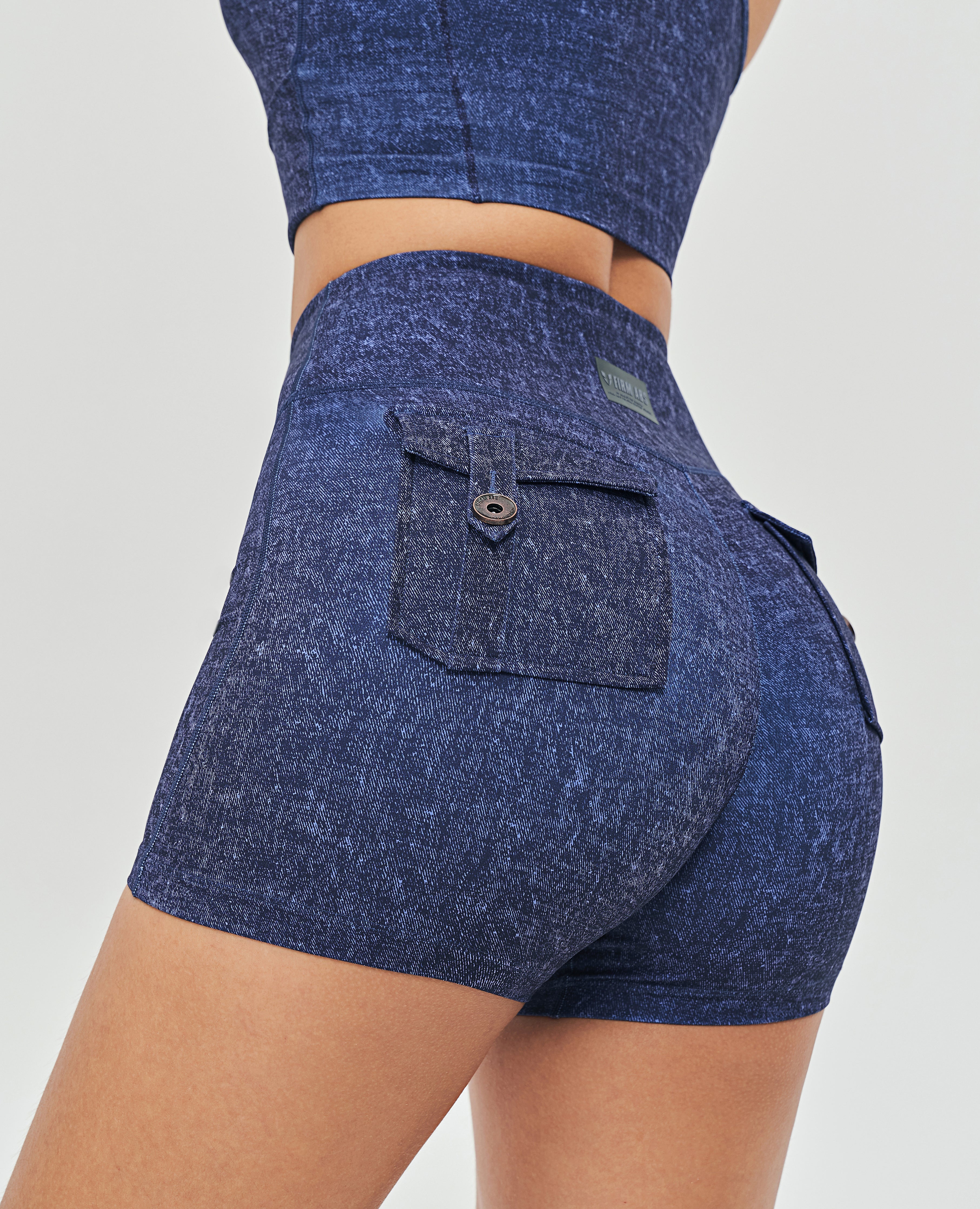 FIRM ABS Cargo Short Shorts - Denim Blue - view 5
