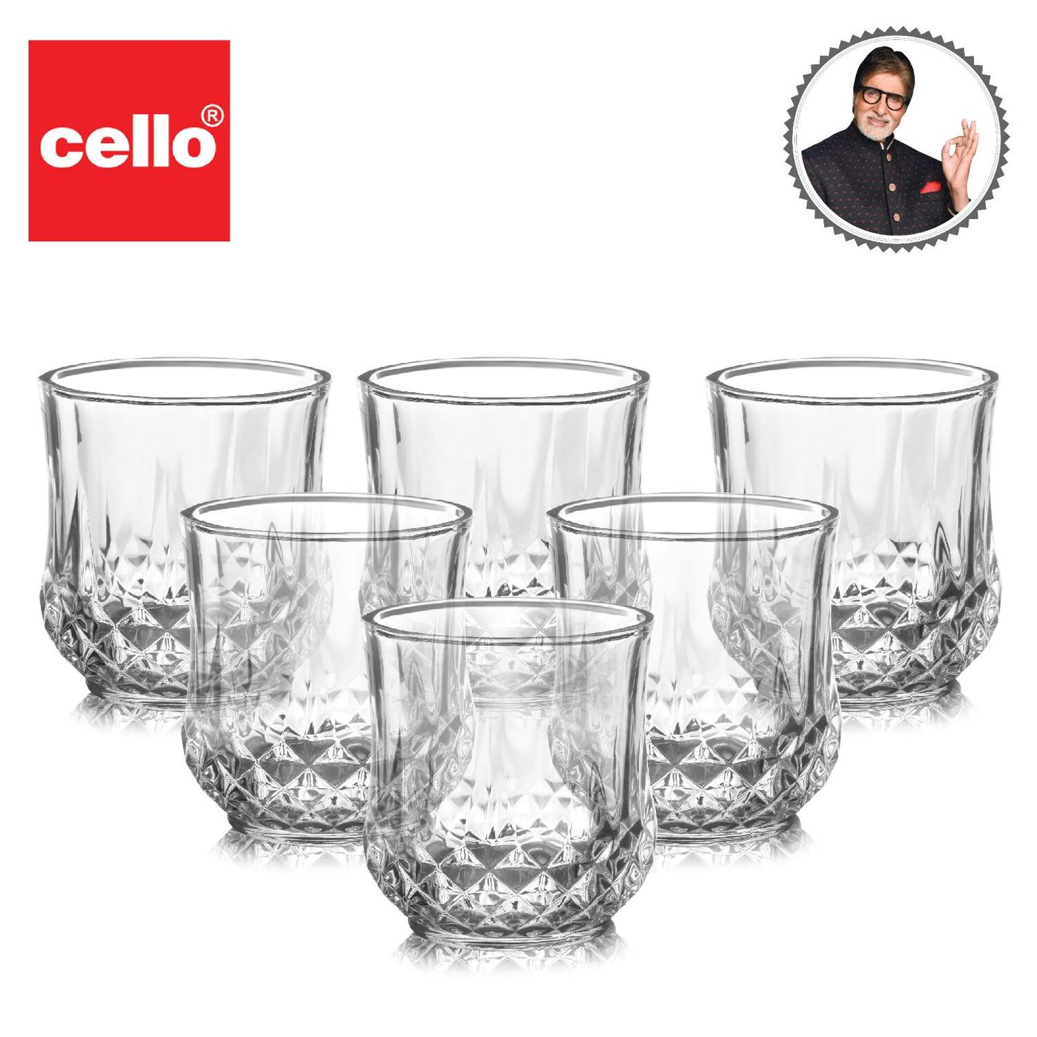 Cello Amore Glass Tumblers, Set of 6 – Clear - view 21