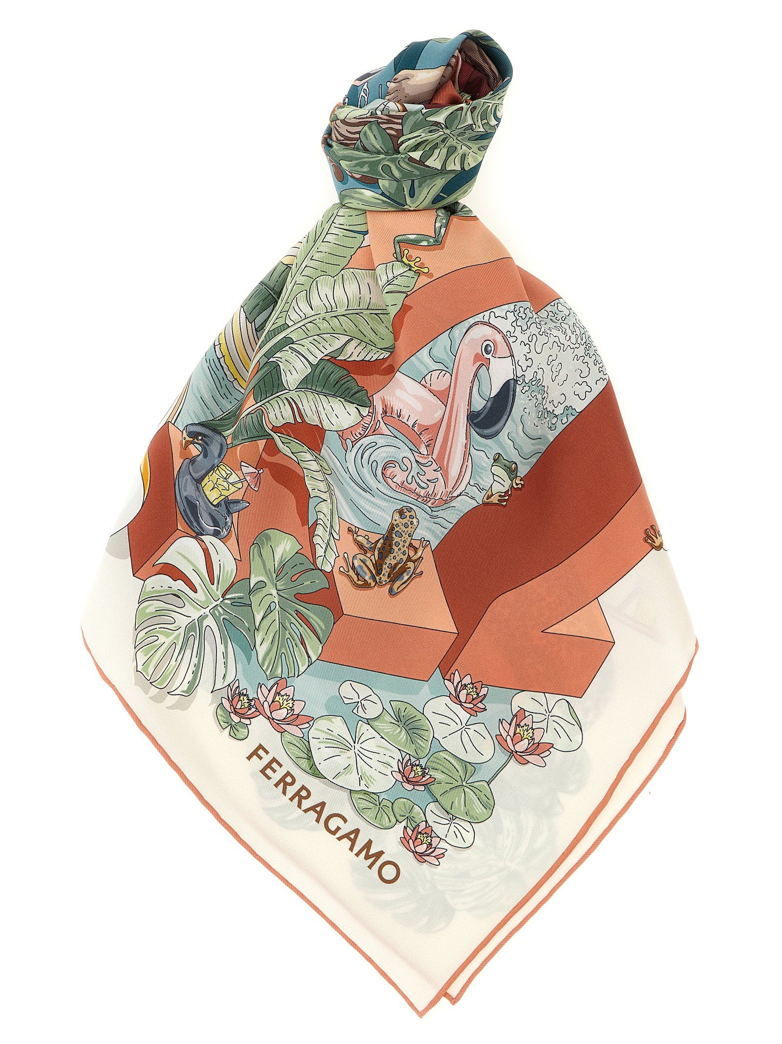 Ferragamo Jungle Party Scarf – 100% silk