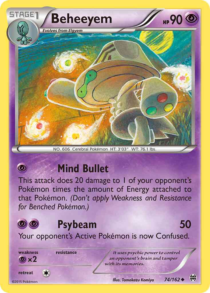 Uncommon xy8-74 reverse – Pokémon Beheeyem - 74/162 - Uncommon [xy8-74] [Reverse Holo]