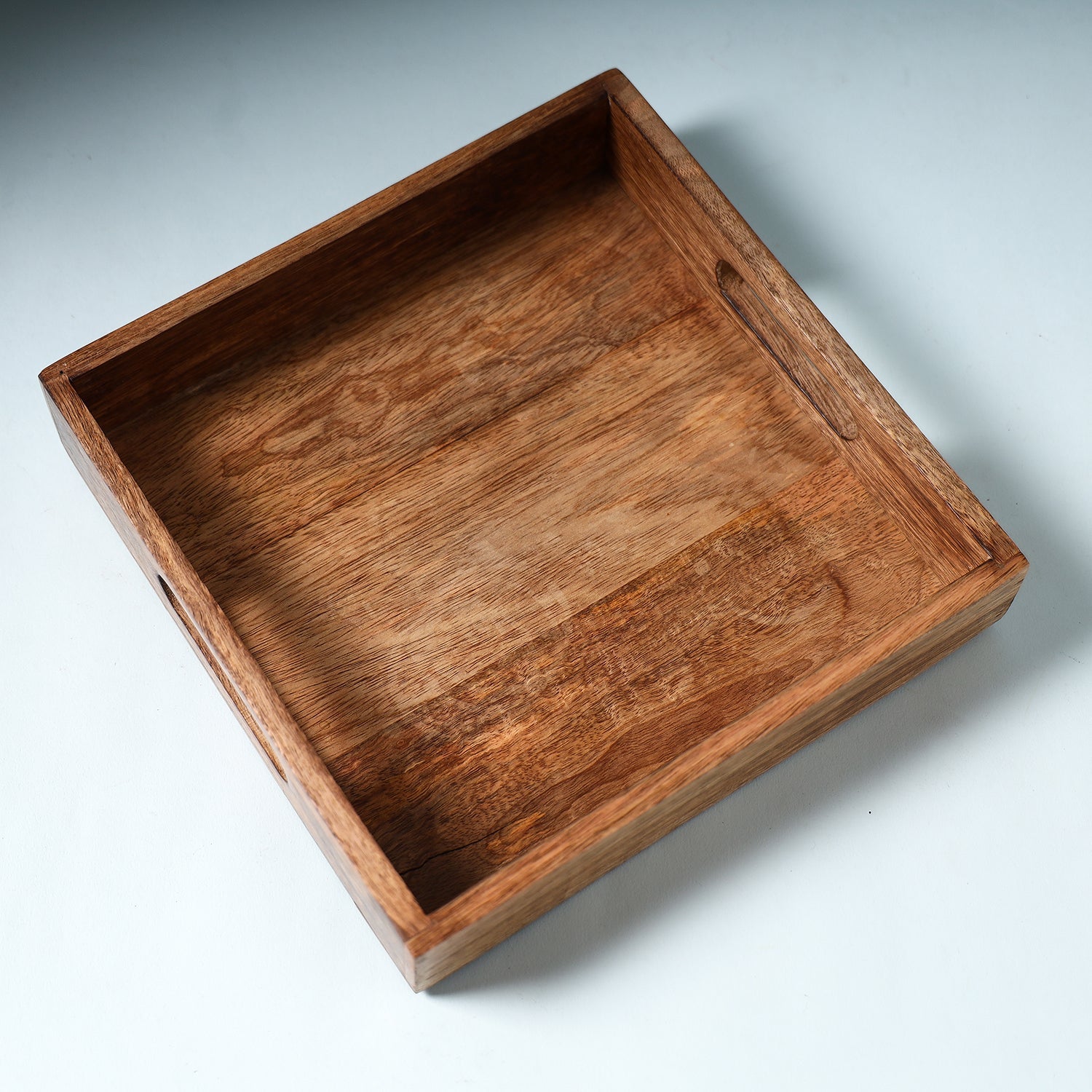 CHUTNEY CRAFT STUDIO Brown - Hand Carved Natural Neem Wooden Tray (10 x 10 in) - view 2