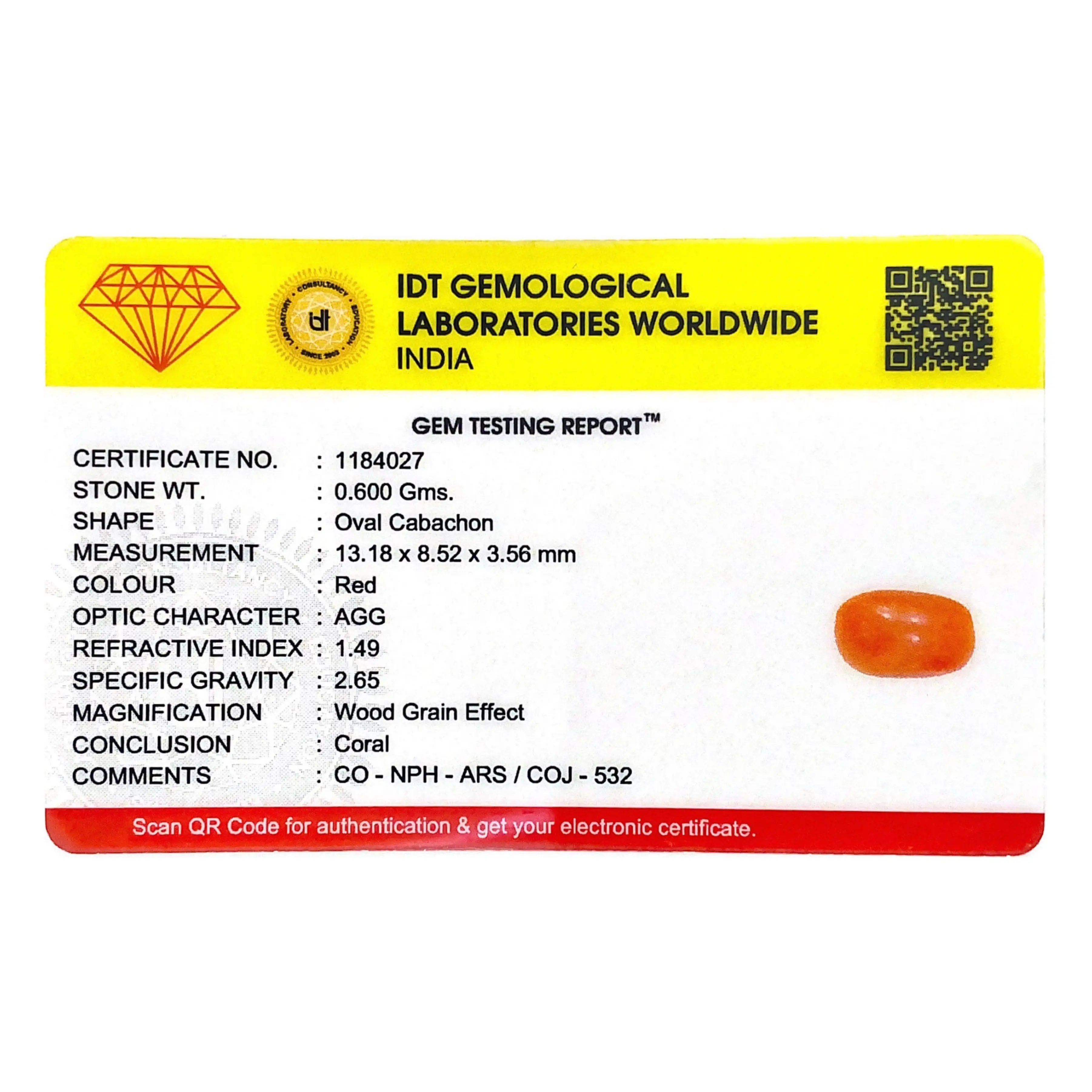 Pramogh Red Coral - 3 Carat - view 4