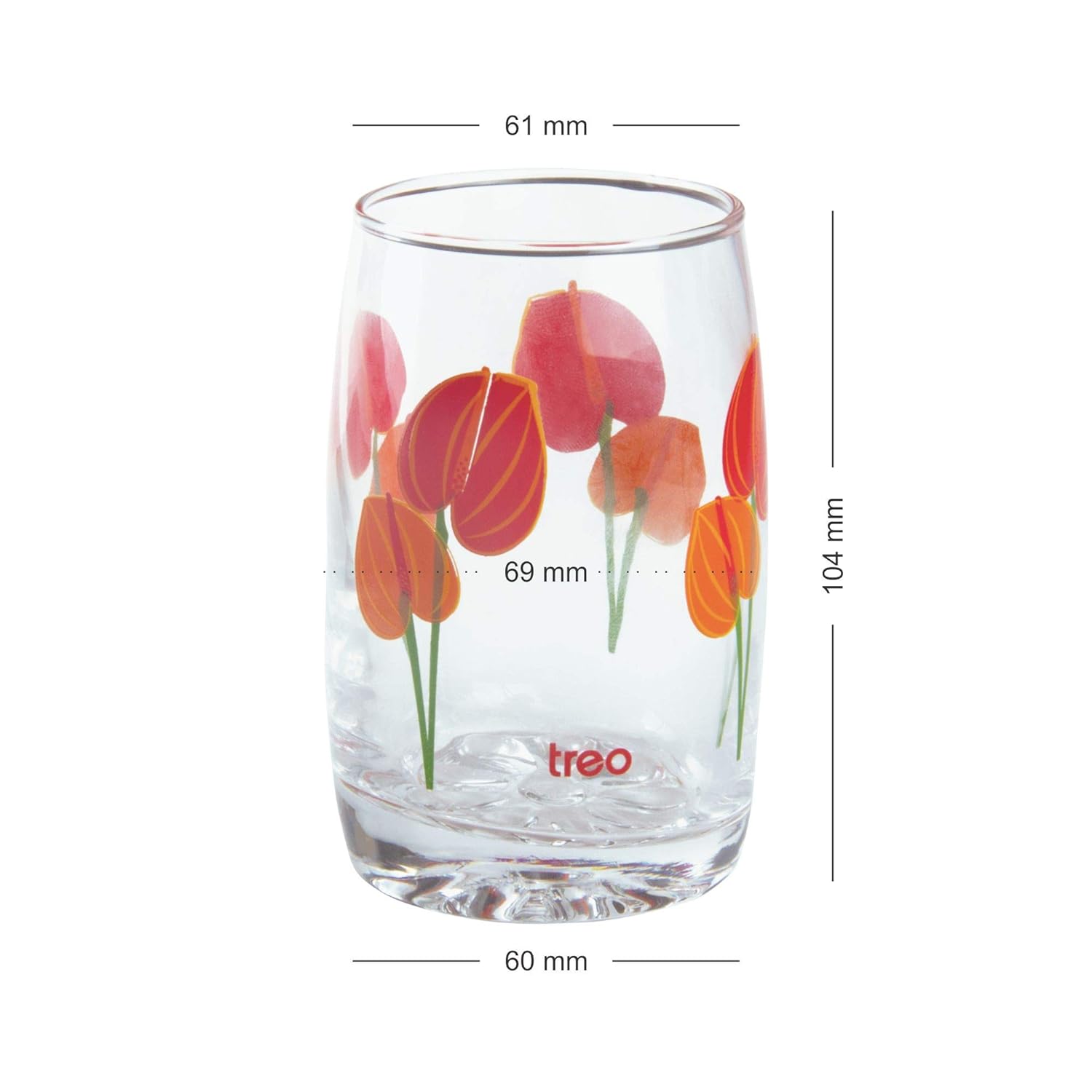 D Ziner Lyon Glass Tumbler (Treo by Milton) – Orange Red - view 2
