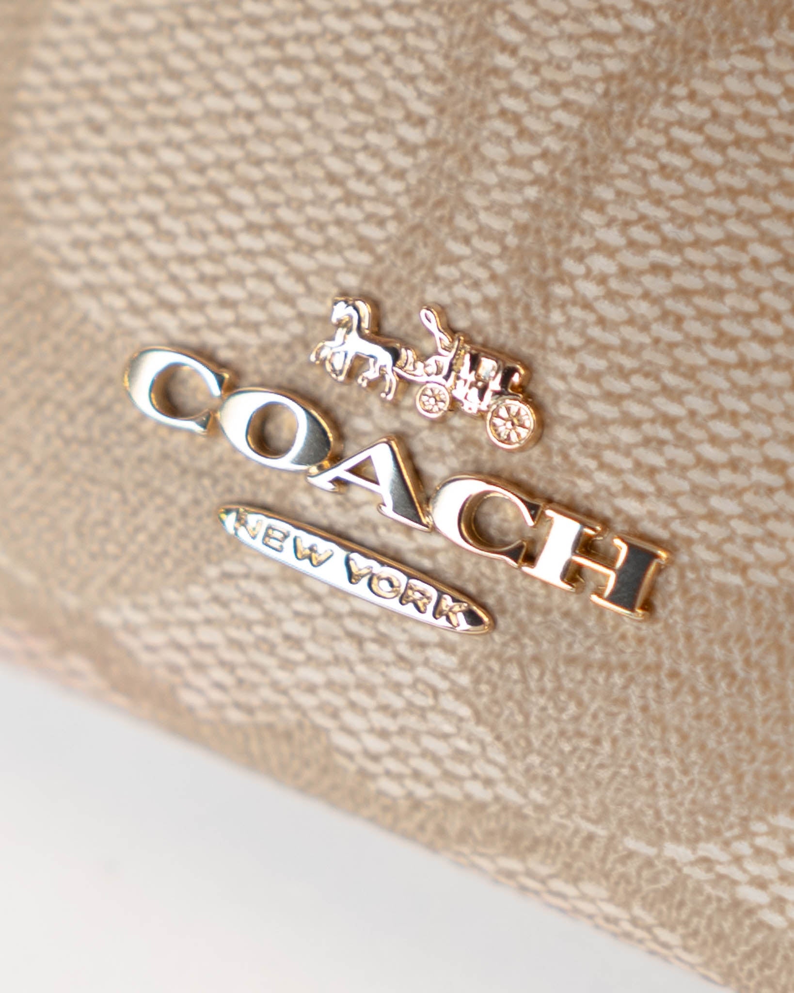Coach Slim ID Card Case In Signature Canvas - Light Saddle -DS - view 2
