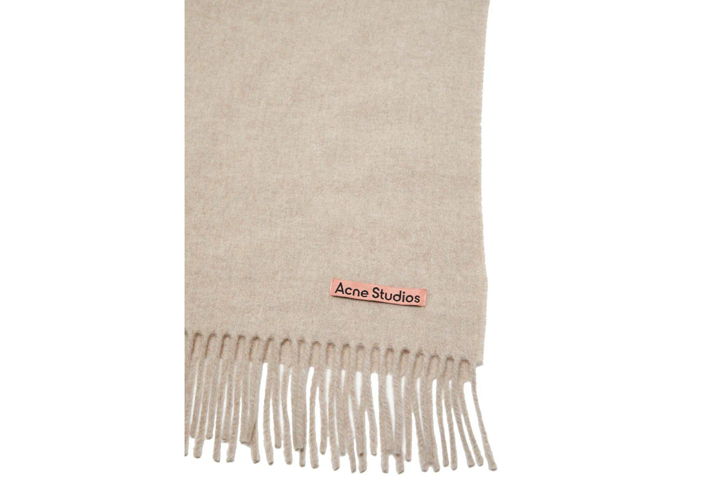 Acne Studios Fringe Oversized Wool Scarf Oatmeal Melange - view 2