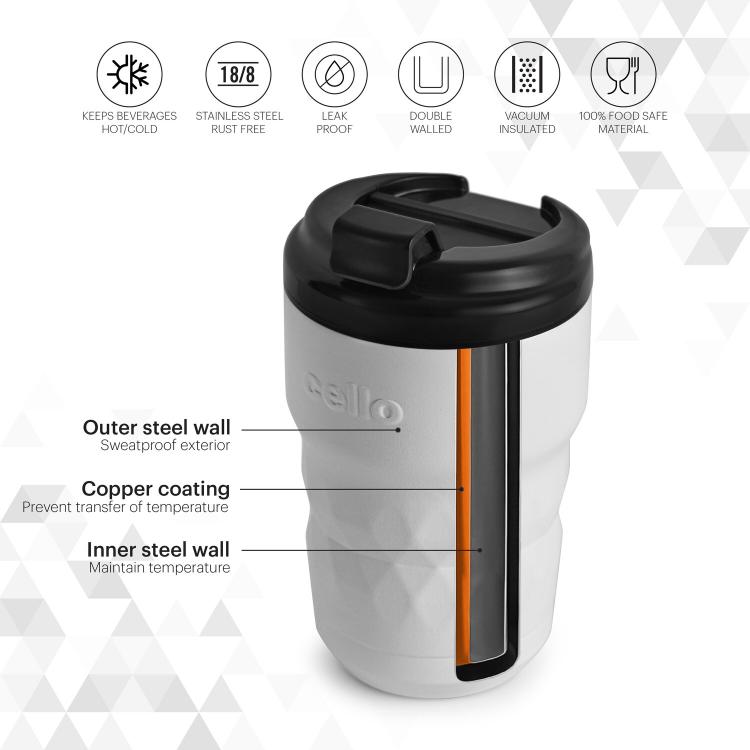 Cello Nomad Flask, Insulated Travel Mug, 350ml - view 4