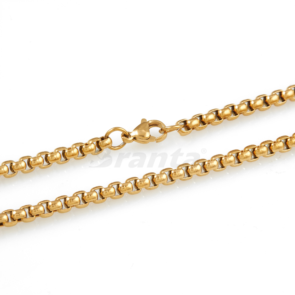 Branta Om Pendant Gold Stainless Steel Necklace Chain For Men (24 Inch) - view 4