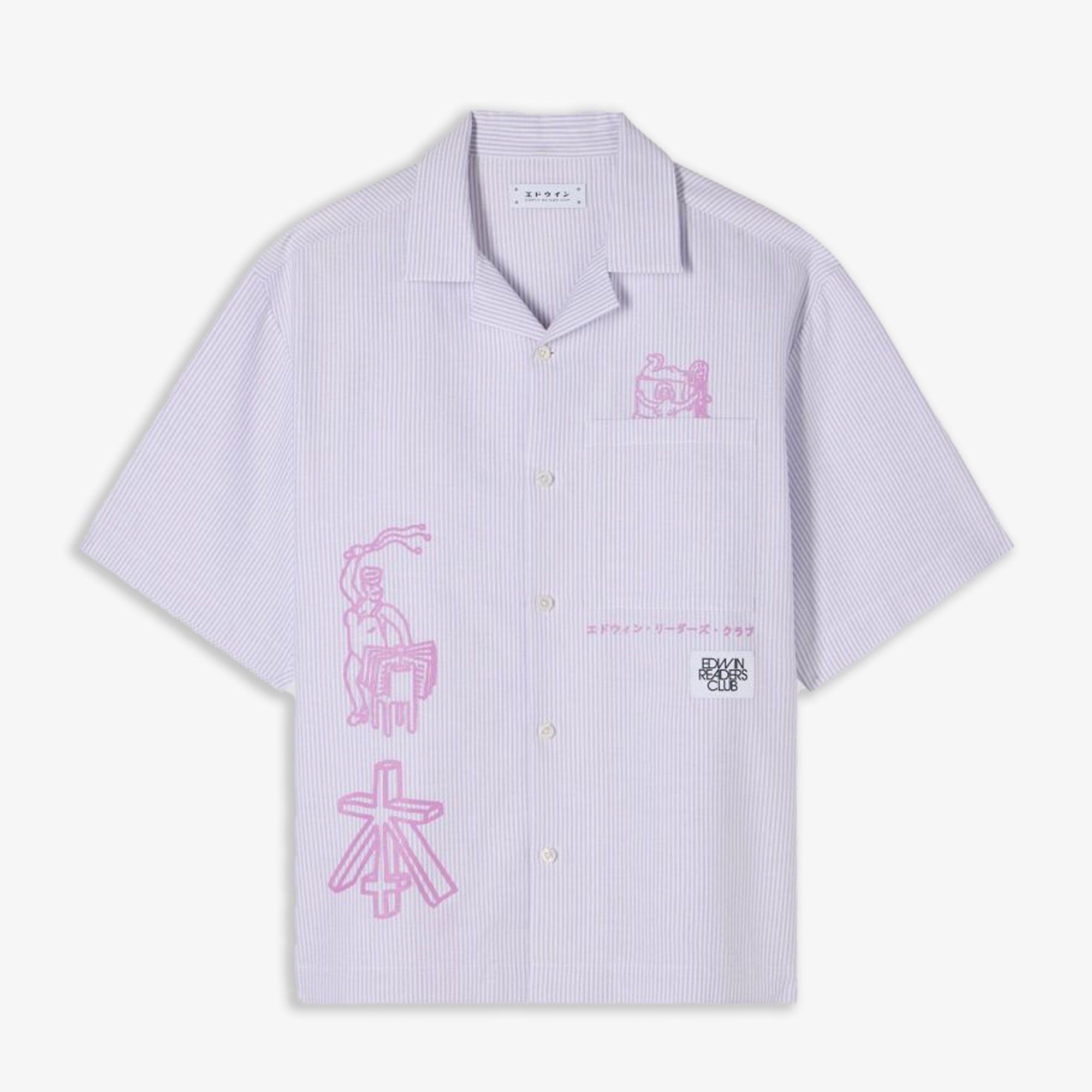 Edwin | Edwin Reader's Club Shirt Ss { Lila White
