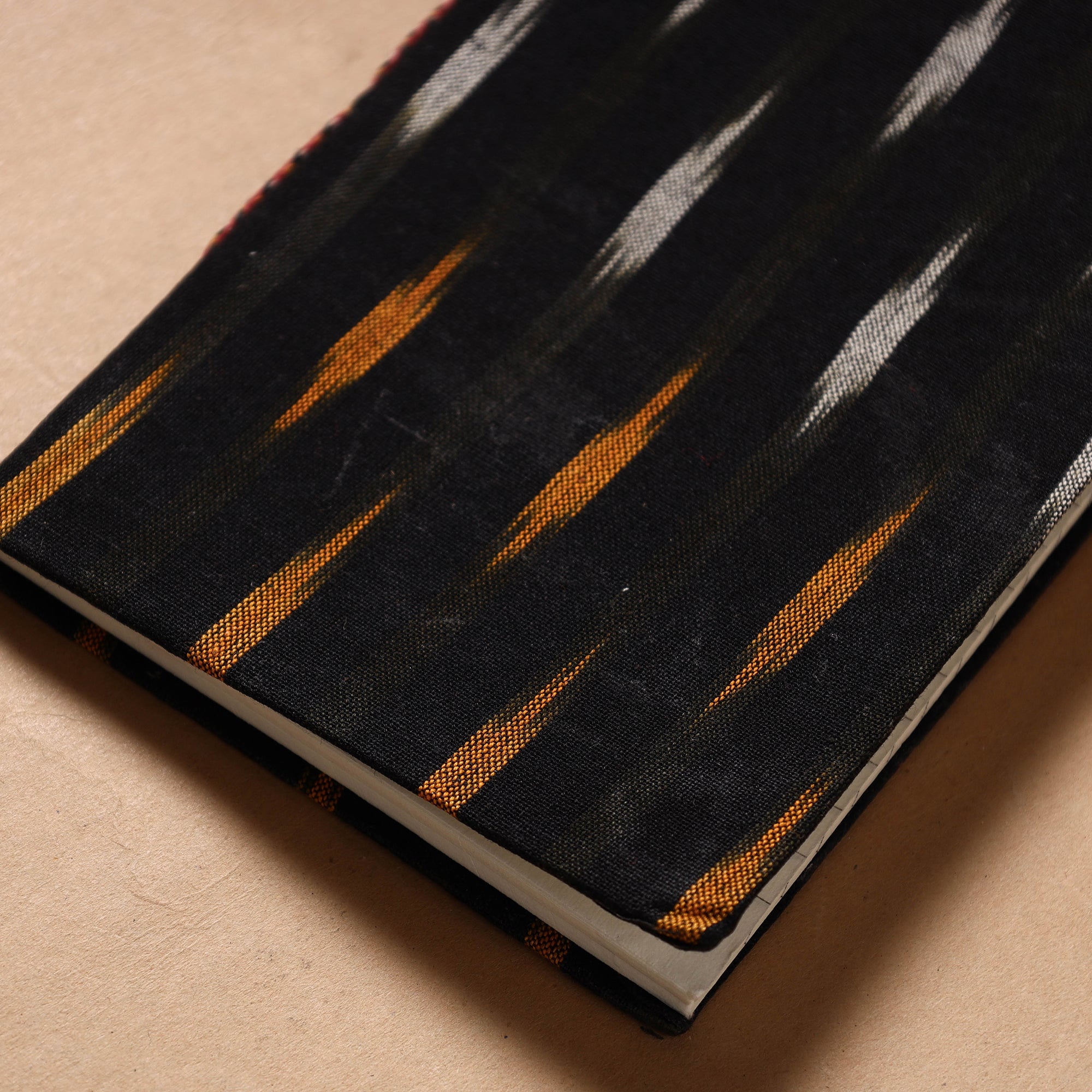 CHUTNEY CRAFT STUDIO Black - Ikat Fabric Cover Handmade Paper Notebook (7 x 5 in) - view 2