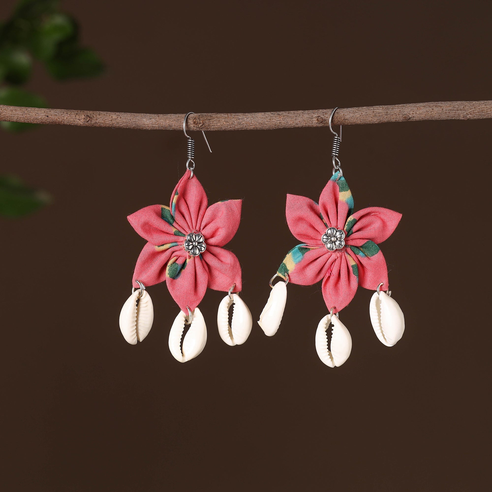 JALPARI Shifa Fabart Phool Kali Shell Earrings