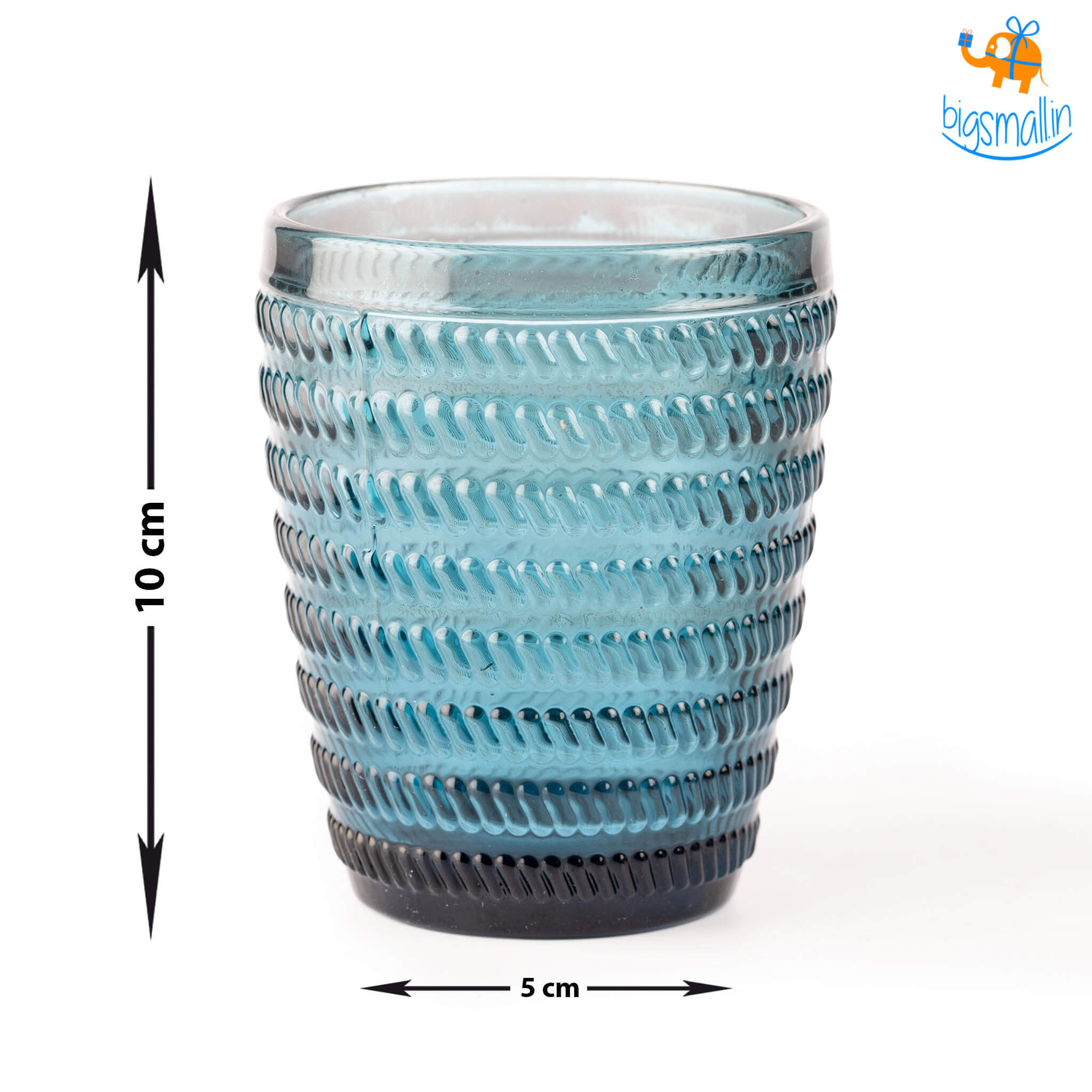 Devnow Crystal Blue Textured Glasses - Set of 6 - view 12