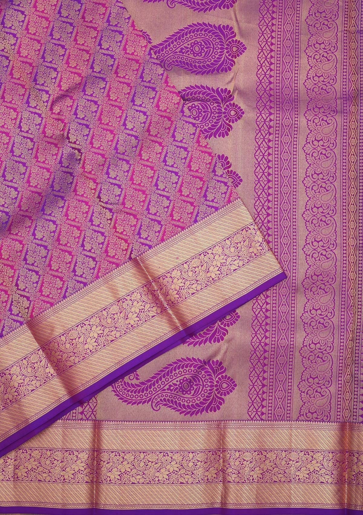 Koskii Purple Zariwork Pure Silk Saree – Women's - view 3