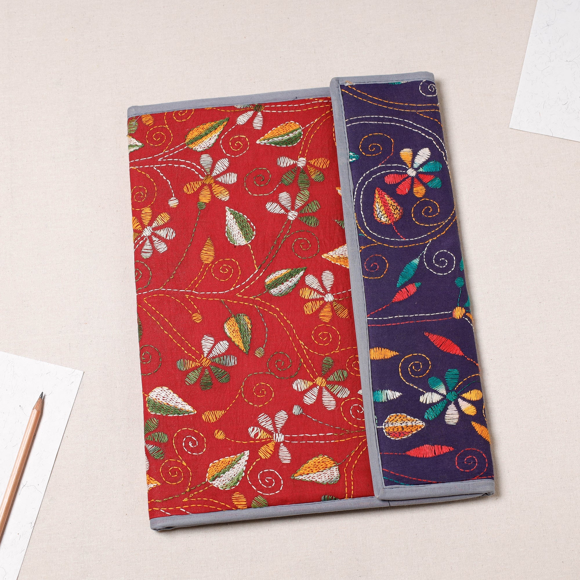 ASALKAAR Bengal Kantha Work Handcrafted File Folder