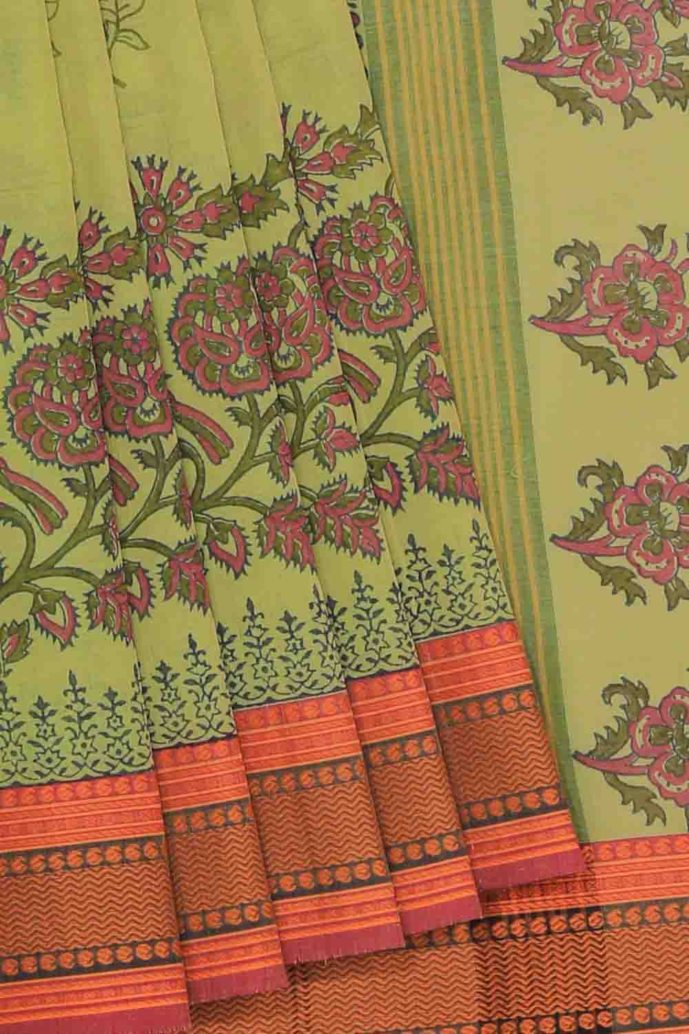 Kalanjali Ethnics Hand block printed cotton saree - view 2