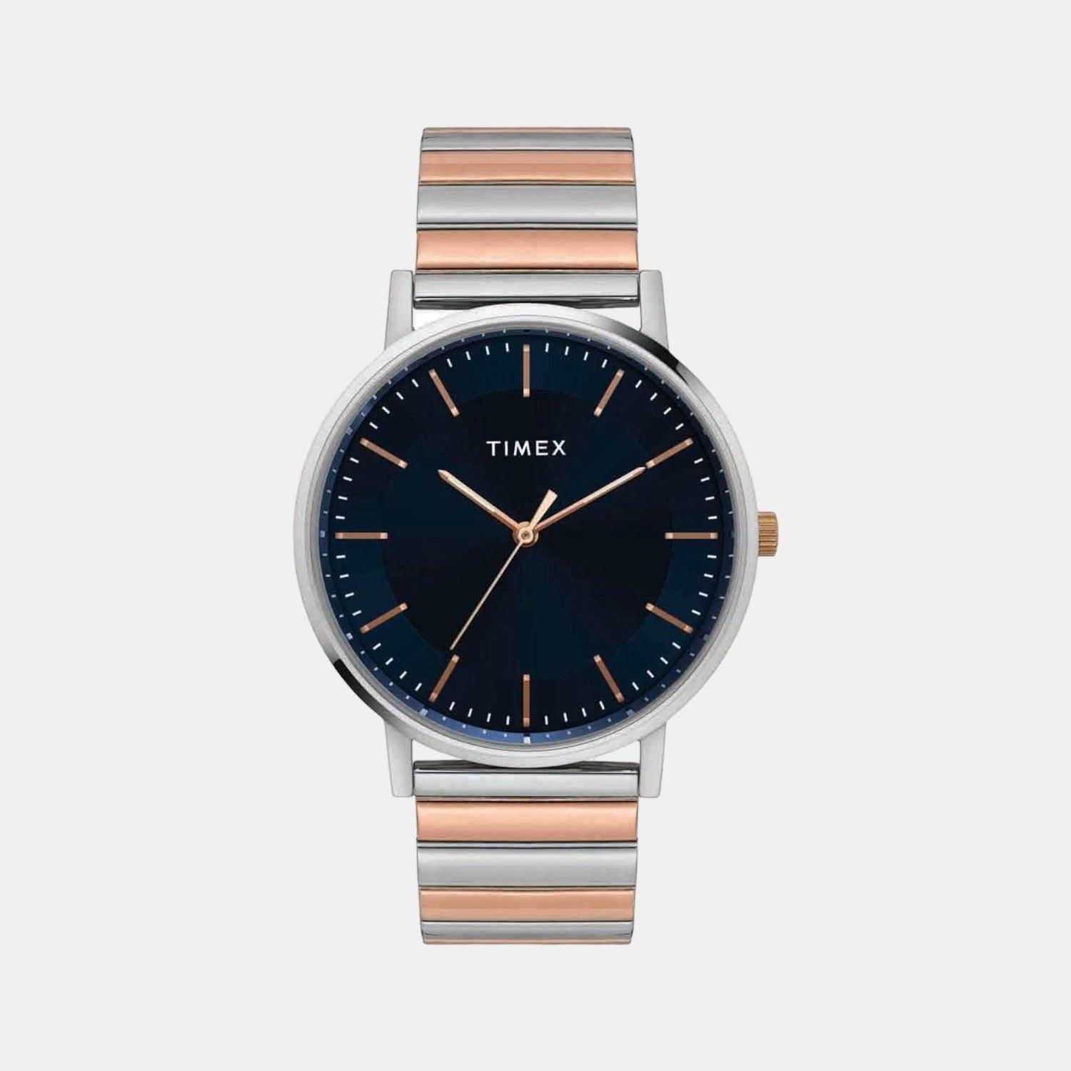 Timex Fashion Men Quartz Blue Dial Analog Stainless Steel Watch TW0TG8008