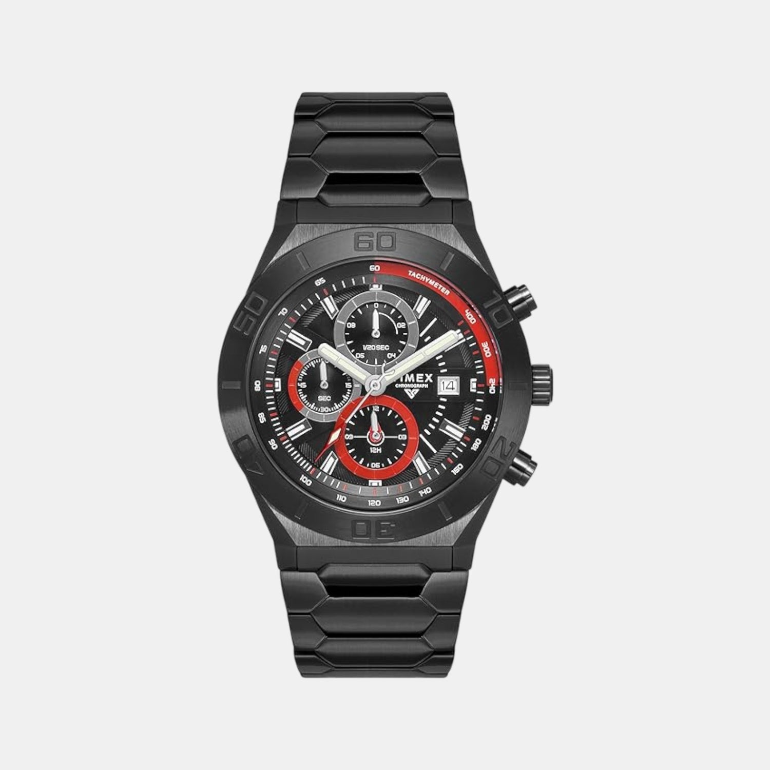 Timex E Class Men Quartz Black Dial Chronograph Stainless Steel Watch TWEG24902