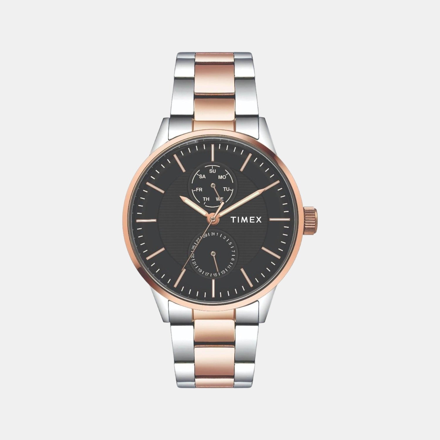 Timex Fashion Men Quartz Black Dial Chronograph Stainless Steel Watch TWEG19903