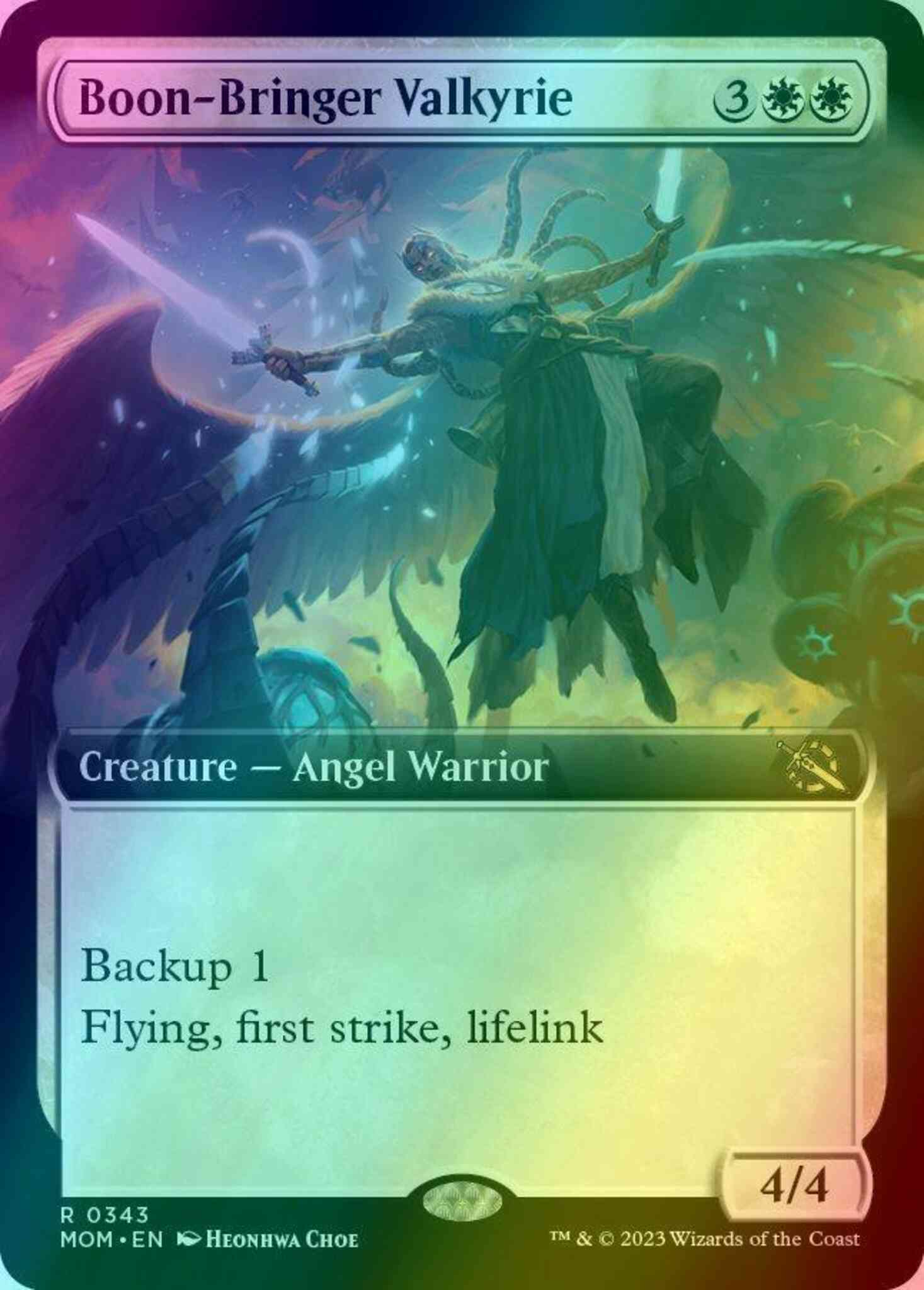 Boon-bringer valkyrie 343 – Magic Boon-Bringer Valkyrie [343] [Extended Art] [March of the Machine] [Foil]