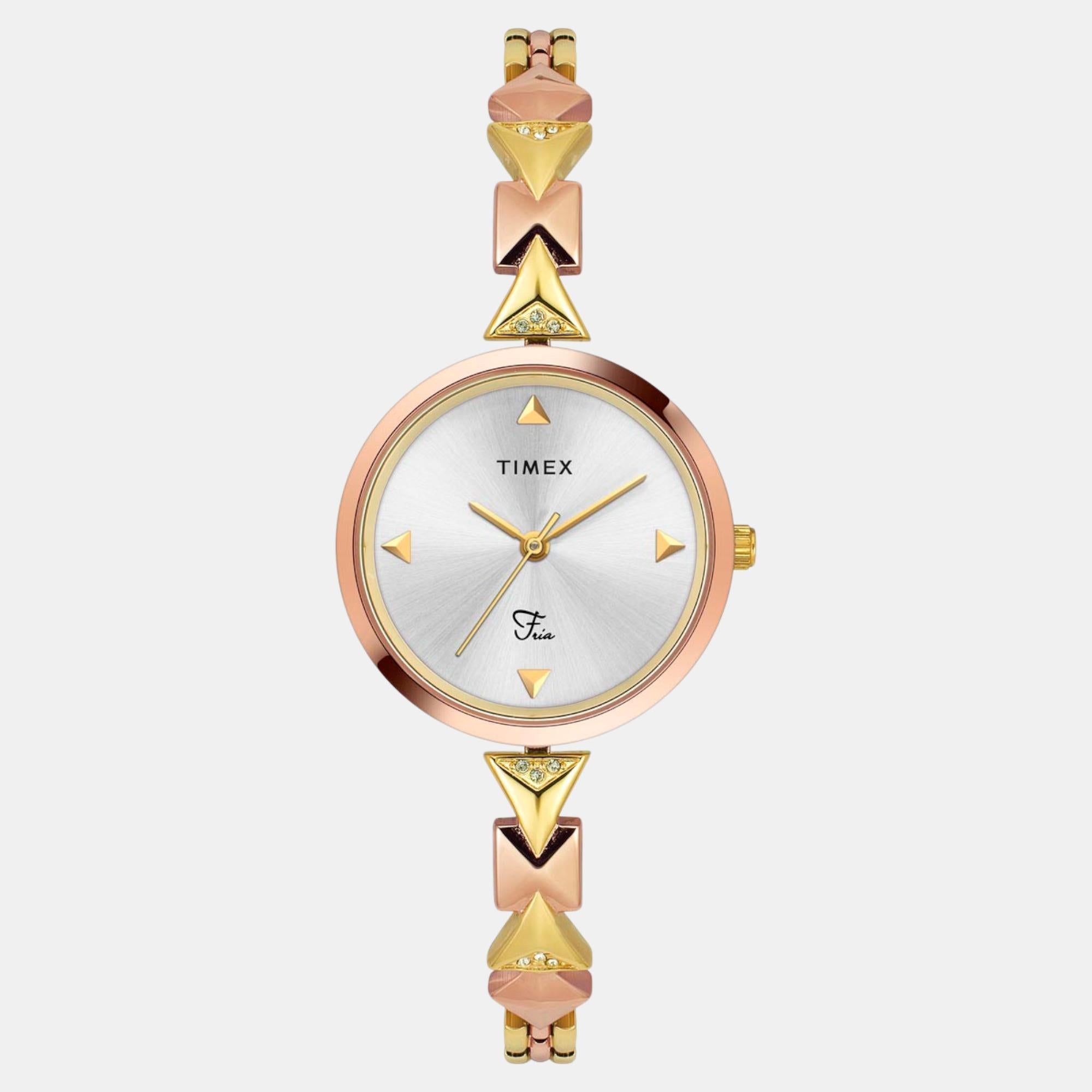Timex Fria Women Quartz Silver Dial Analog Brass Watch TWEL18306