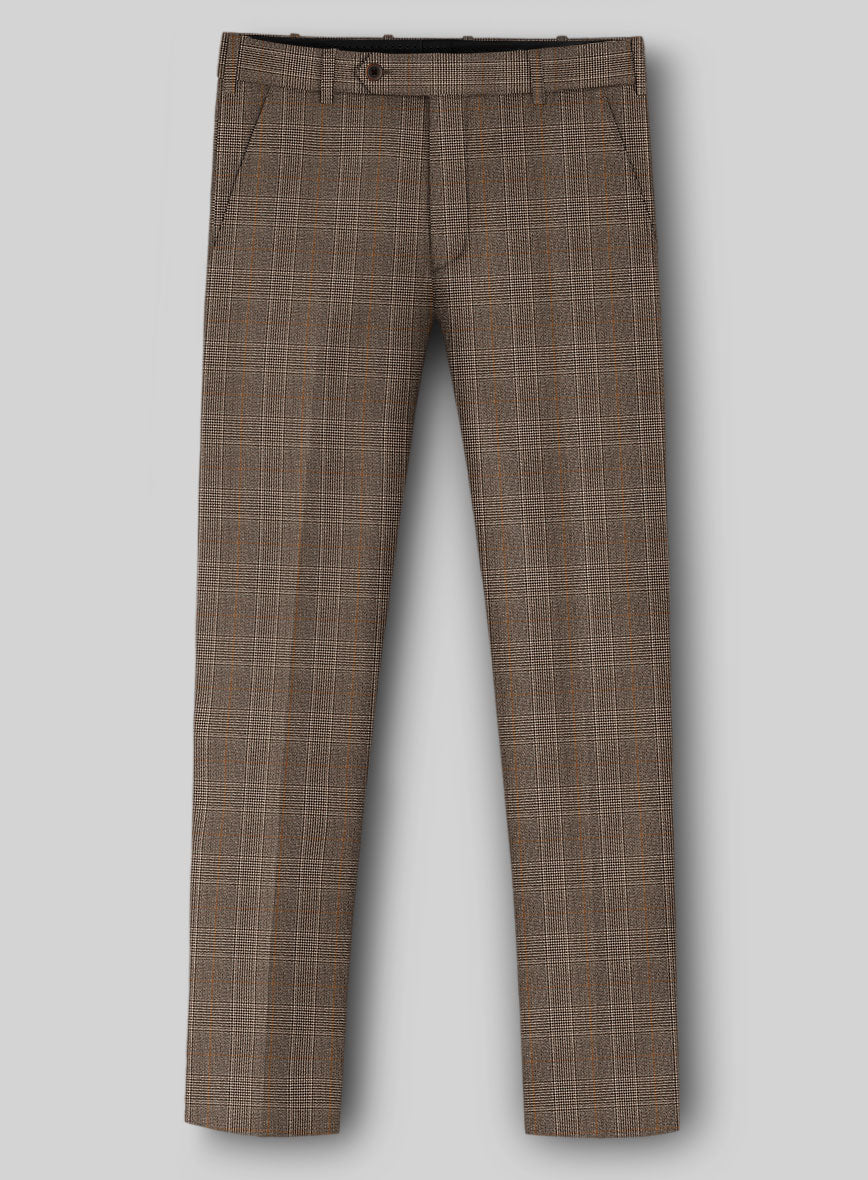 StudioSuits Napolean Porter Prince Of Wales Brown Wool Pants