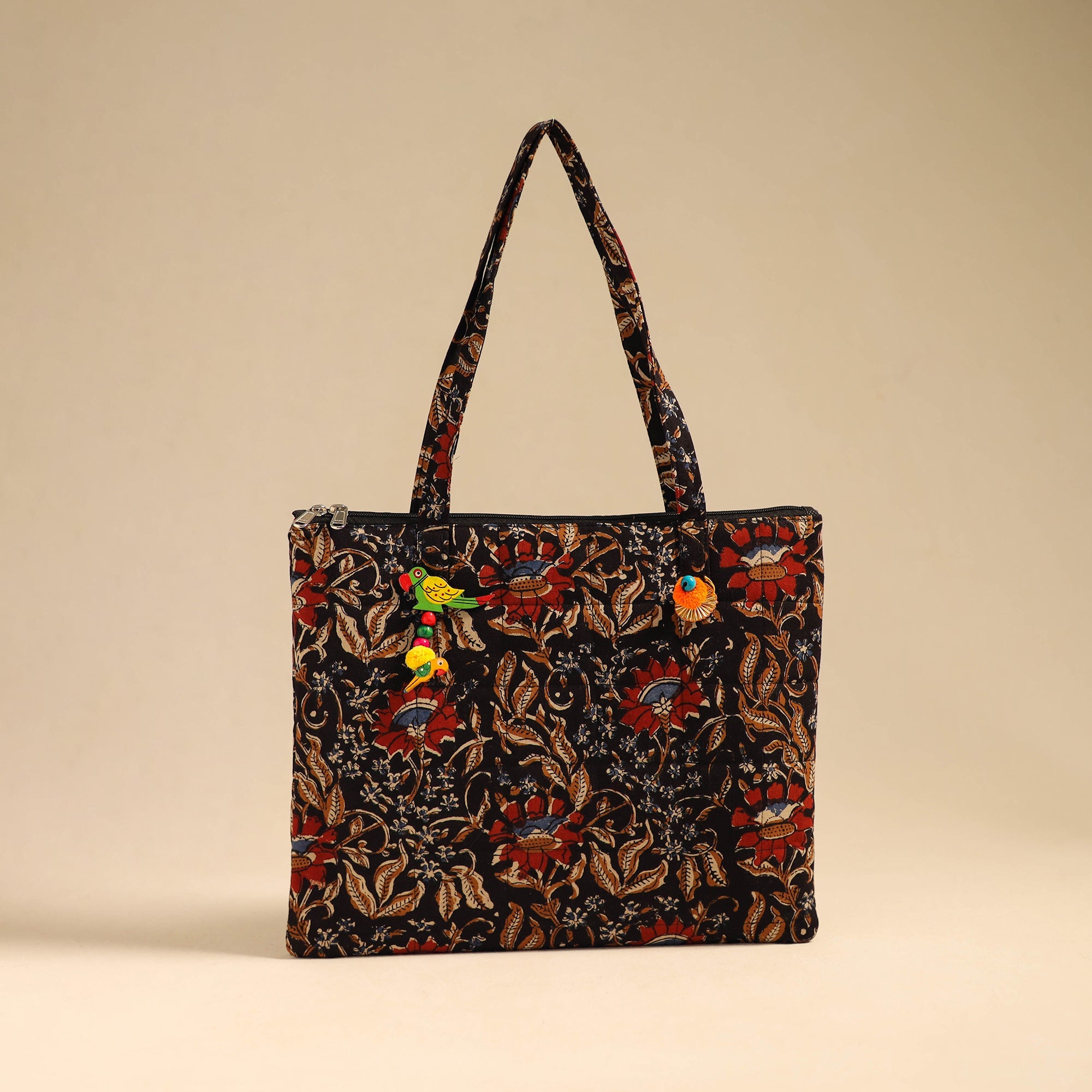 NOORI BAZAR Black - Handcrafted Quilted Cotton Handbag 18