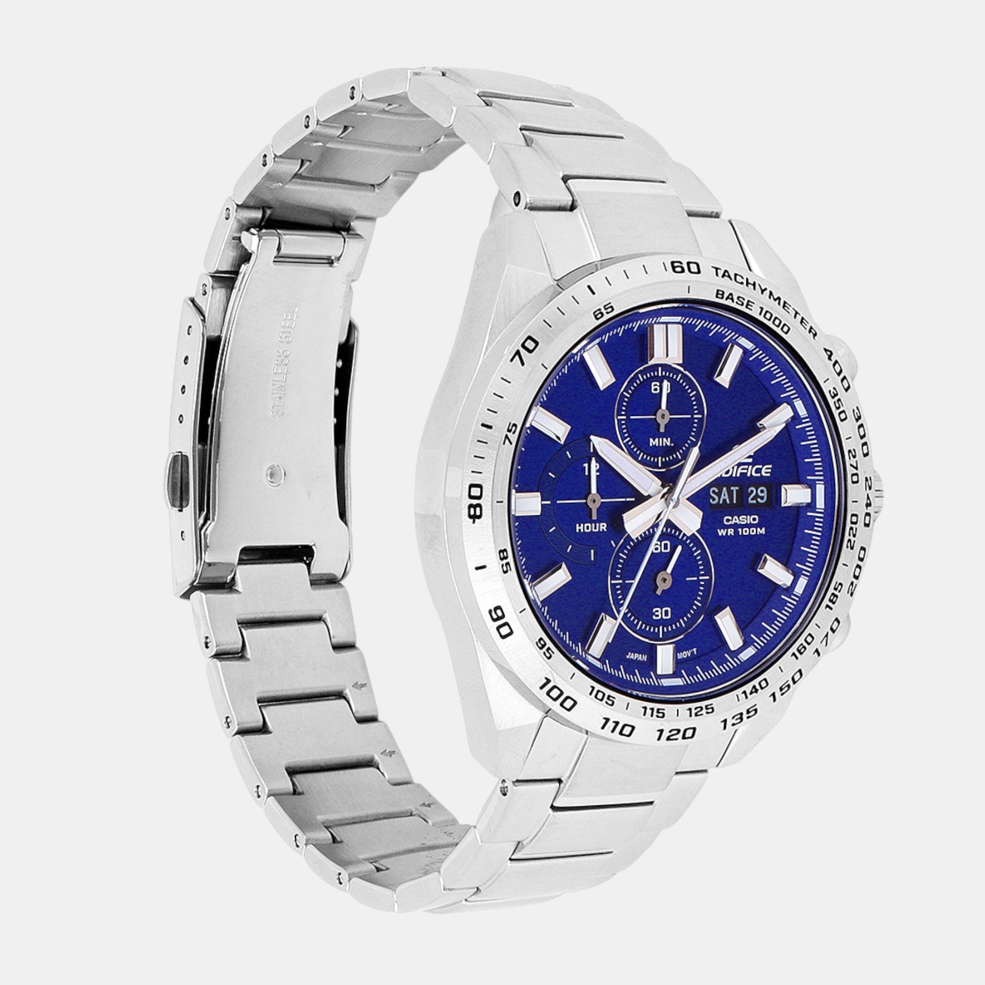 Casio Edifice Men Quartz Blue Dial Chronograph Stainless Steel Watch ED594 - view 2