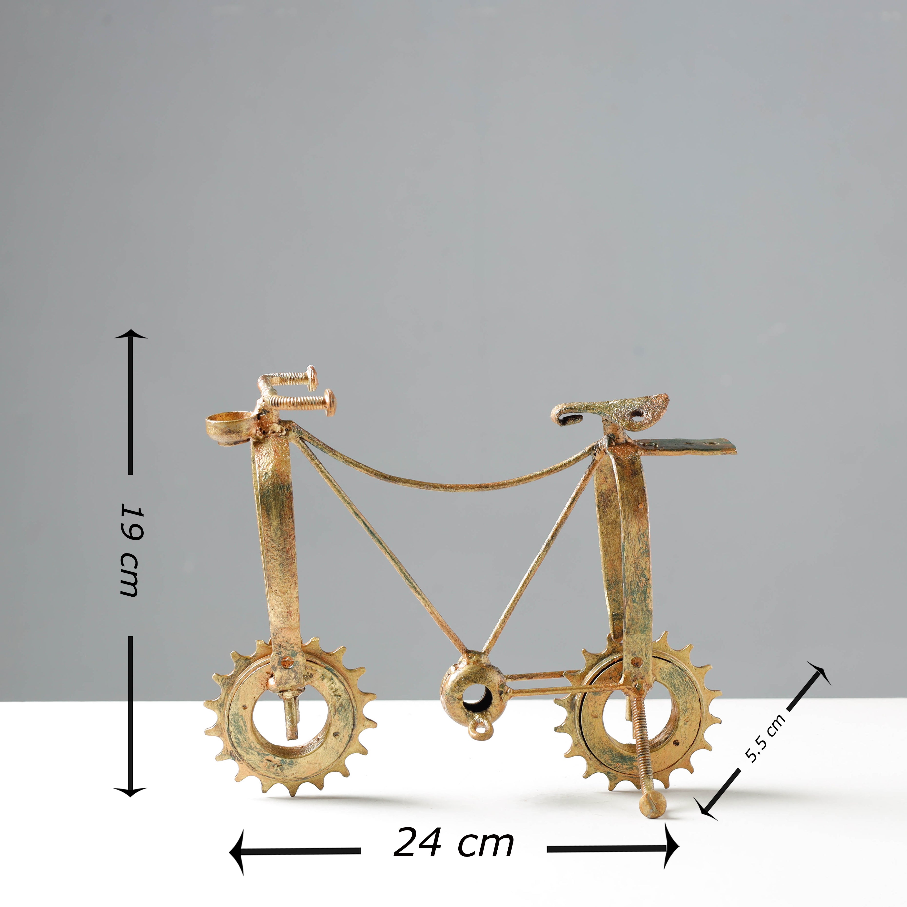 Bicycle - Handmade Recycled Metal Sculpture by Debabrata Ruidas - view 4