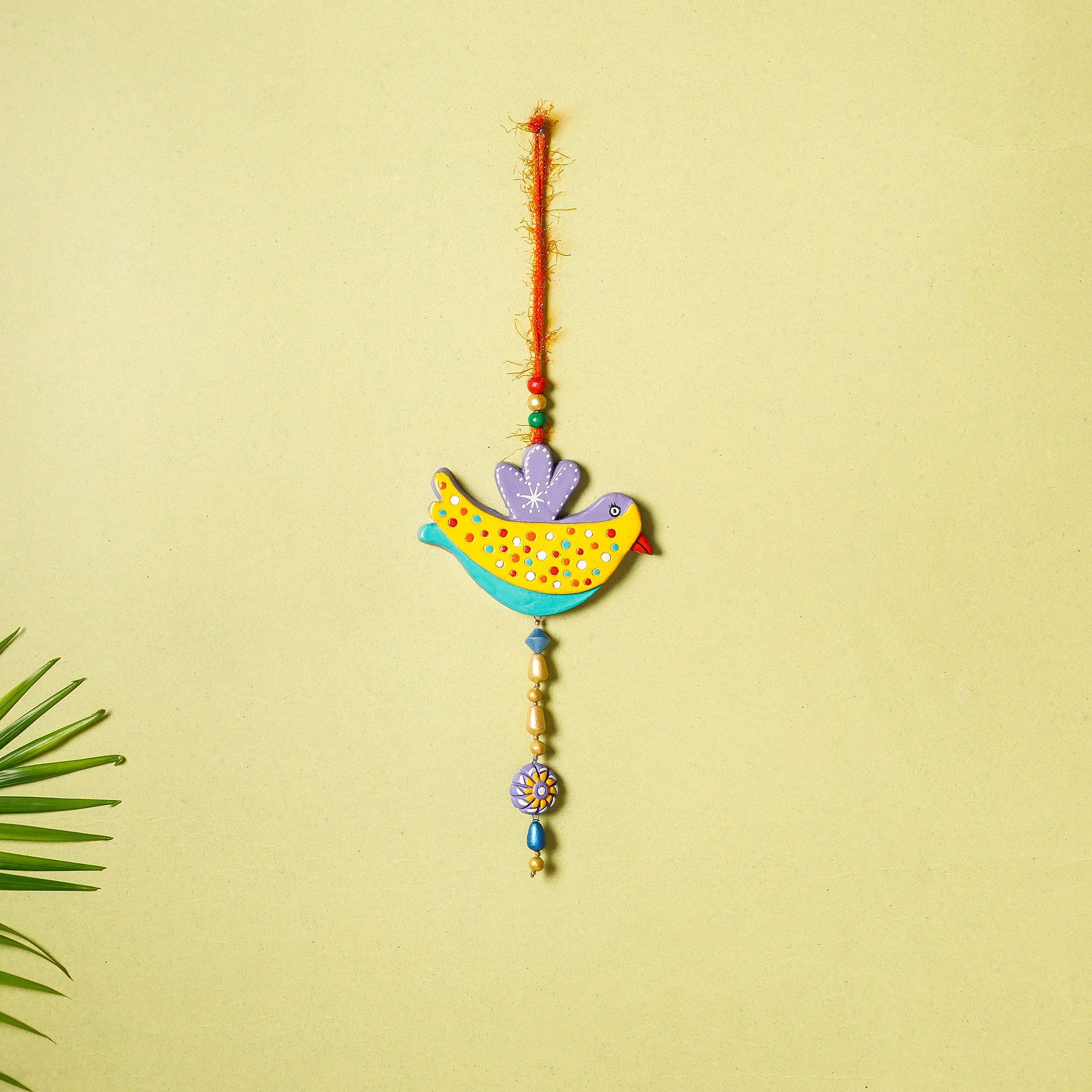 KHUSHBASH - HAPPY LOOM OF EAST Bird - Bishnupur Handpainted Terracotta Wall Hanging